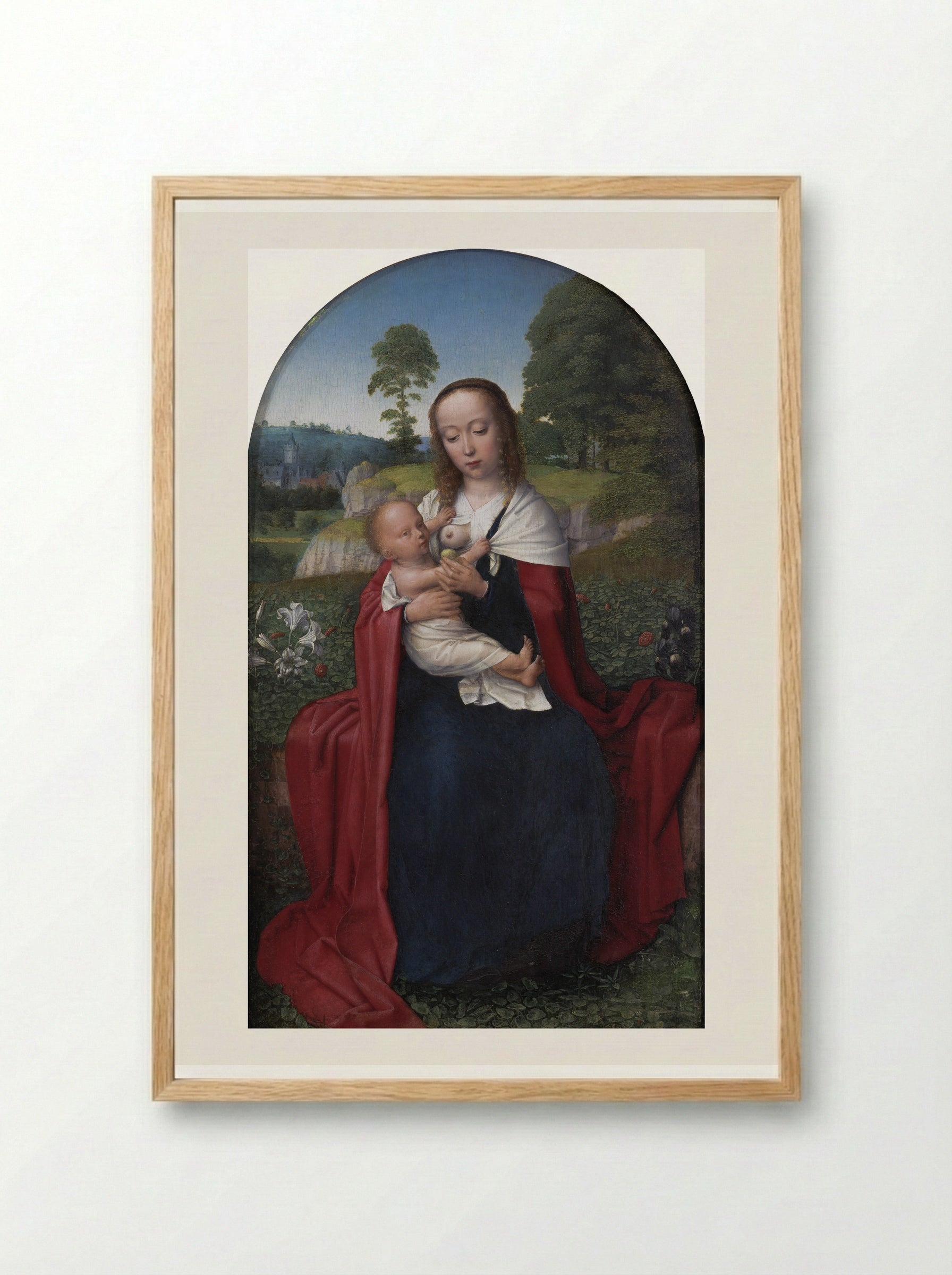 The Virgin and Child in a Landscape - Gerard David - Framed Print Wood