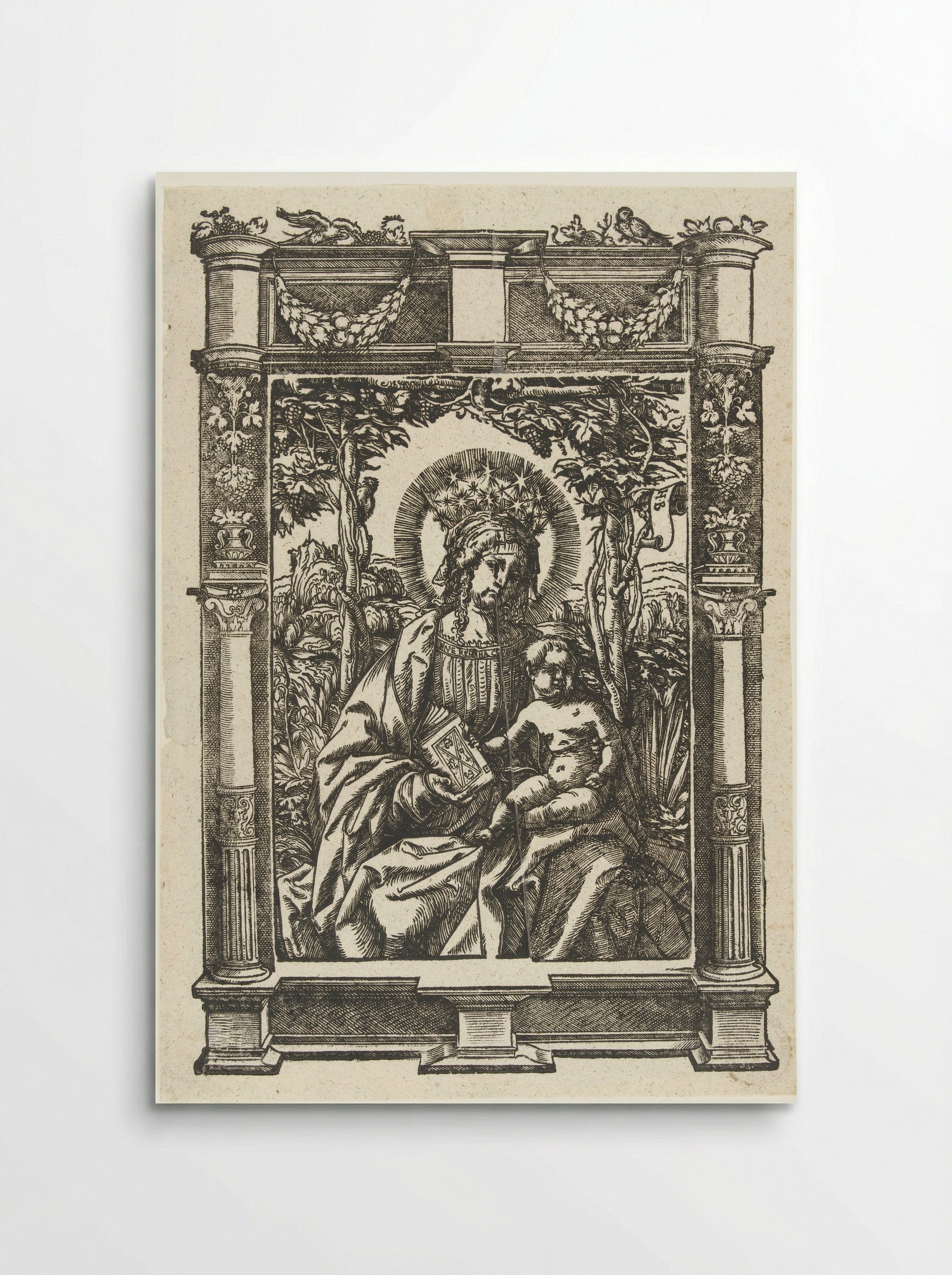 The Virgin and Child in an Architectural Frame - Hans Weiditz - Poster