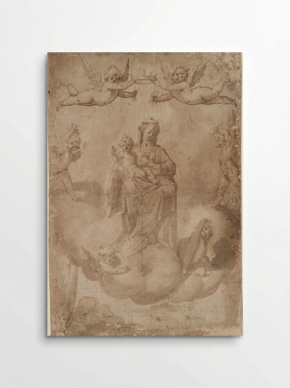 The Virgin and Child on Heavenly Throne - Francesco Vanni - Poster