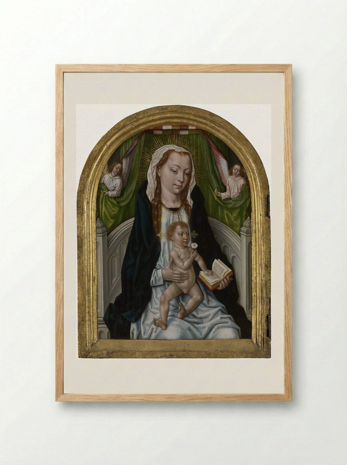 The Virgin and Child with Angels - Master of the Saint Ursula Legend - Framed Print Wood