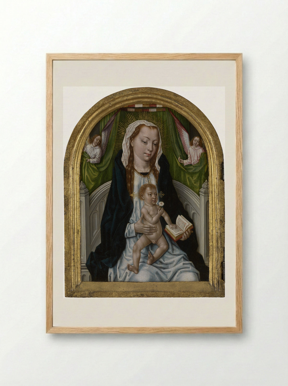 The Virgin and Child with Angels - Master of the Saint Ursula Legend - Framed Print Wood