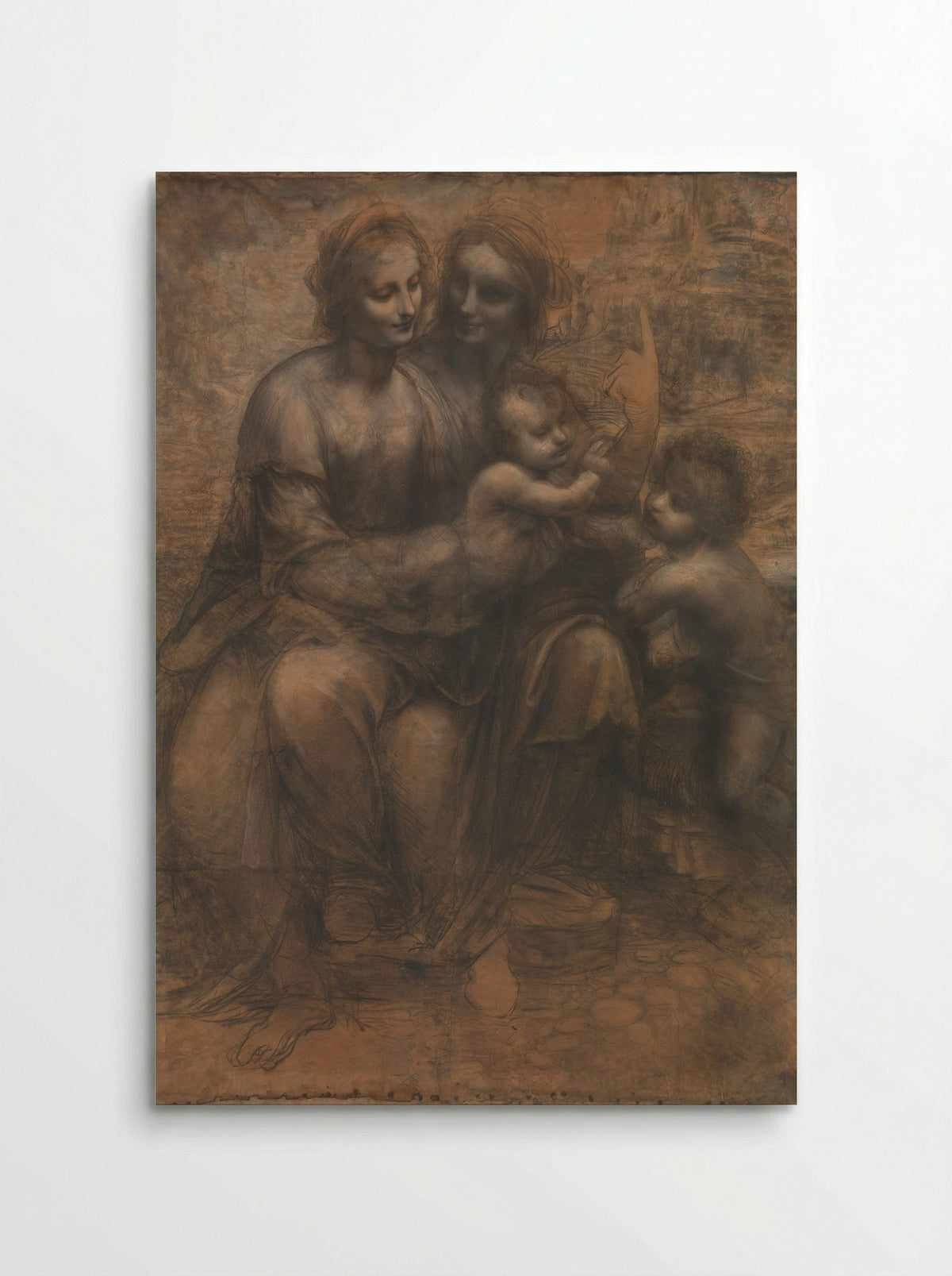 The Virgin and Child with Saint Anne and Saint John the Baptist - Leonardo da Vinci - Poster