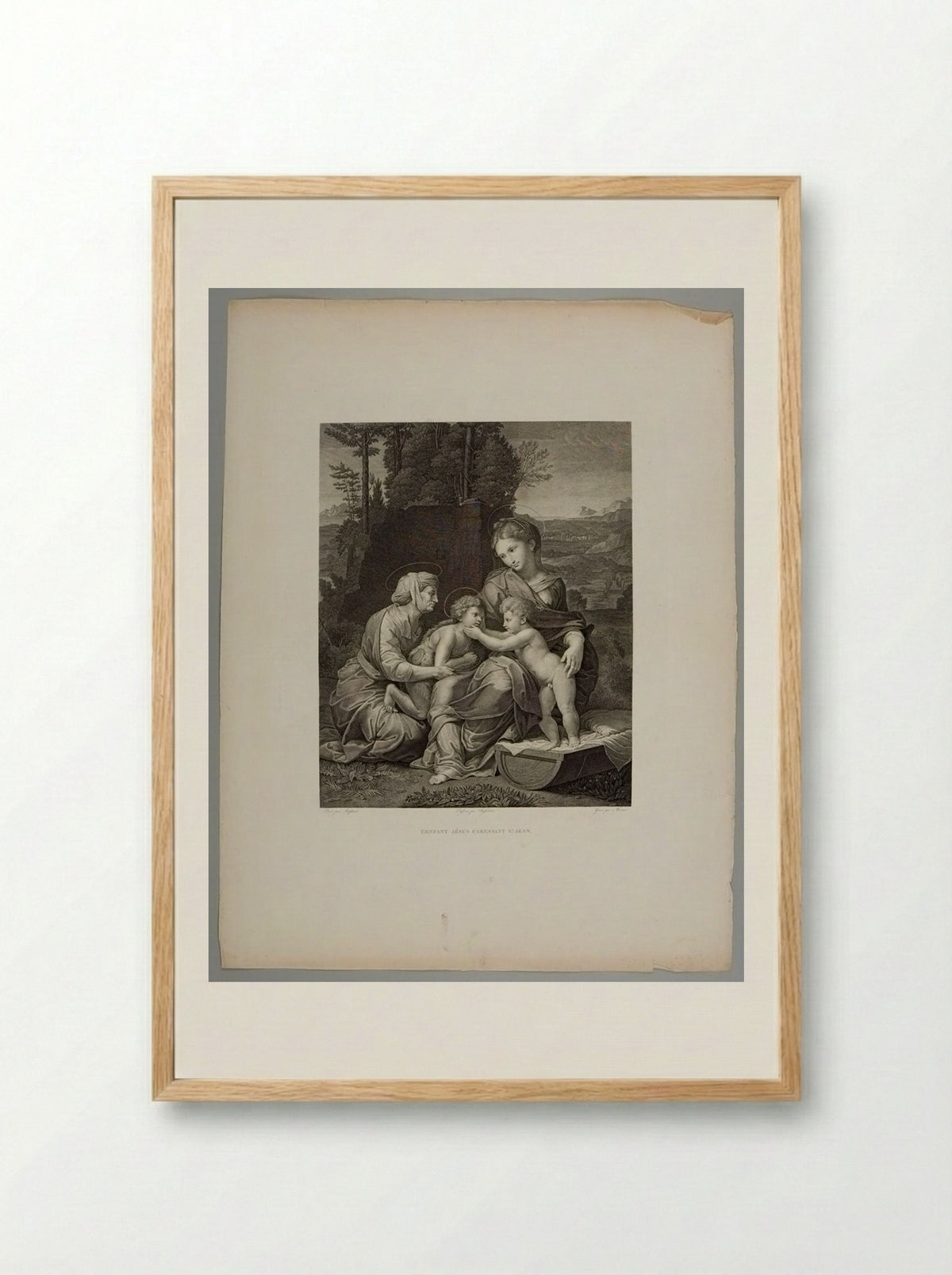 The Virgin and Child with Saints Anne and John the Baptist - Ernst Morace - Framed Print Wood