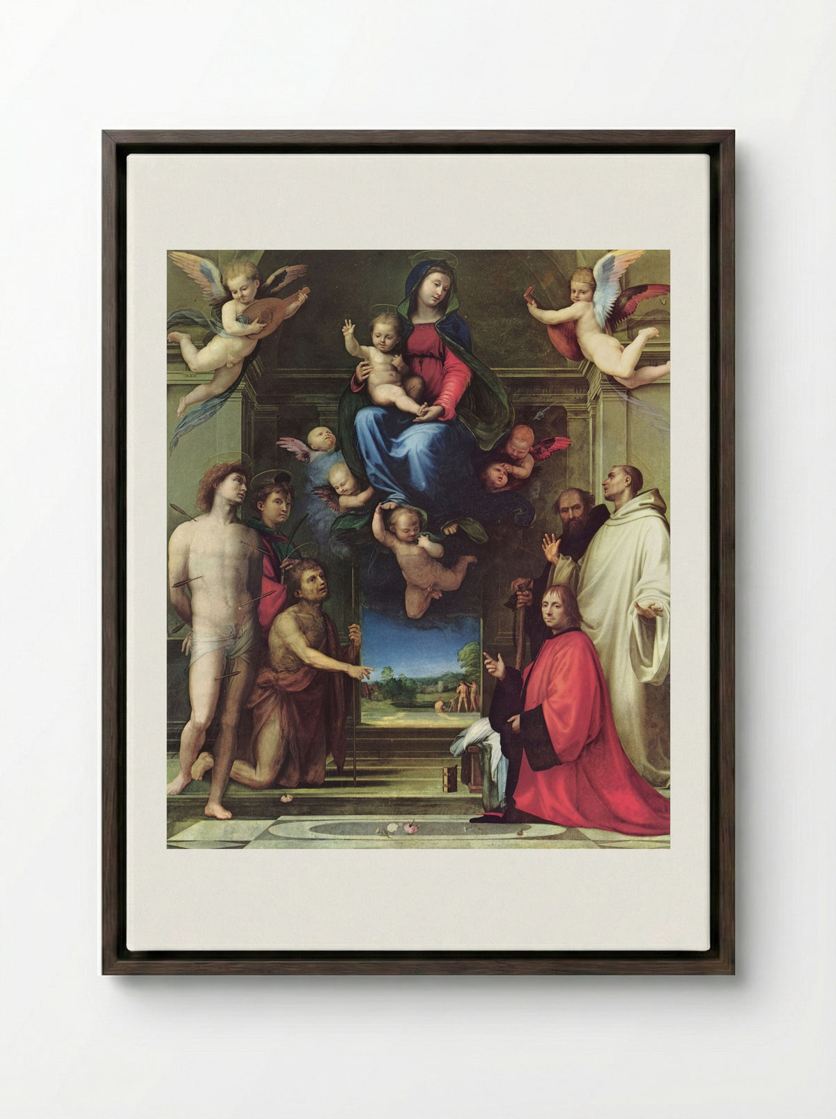 The Virgin and Child with Saints (Carondelet Altarpiece) - Fra Bartolomeo - Framed Canvas Dark Wood
