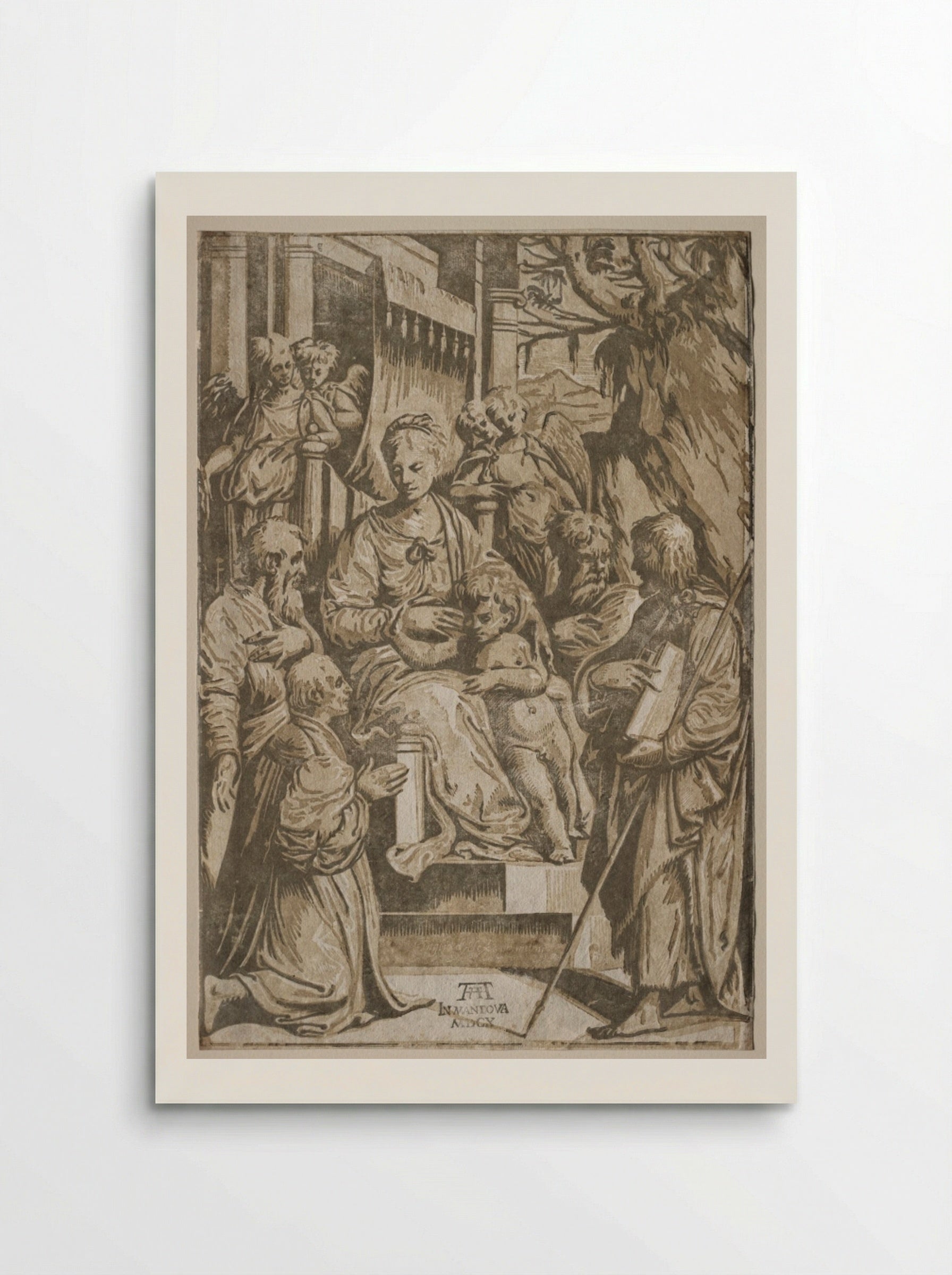 The Virgin and Child with Saints and a Donor - Andrea Andreani - Poster