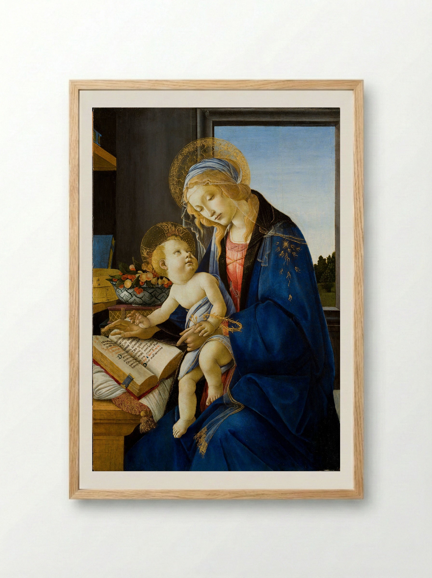 The Virgin and Child with a Book - Sandro Botticelli - Framed Print Wood
