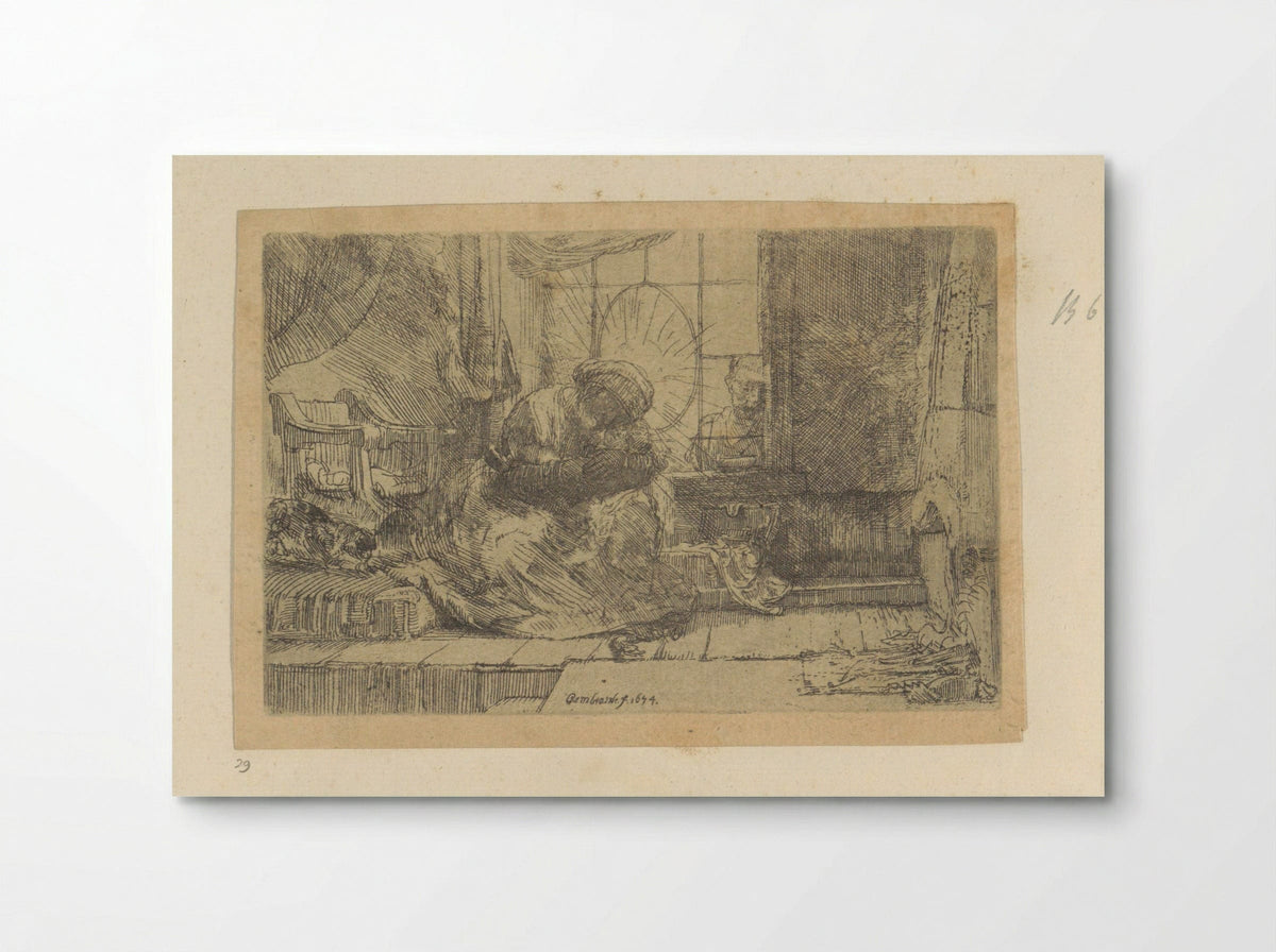 The Virgin and Child with the Cat and Snake - Rembrandt van Rijn - Poster