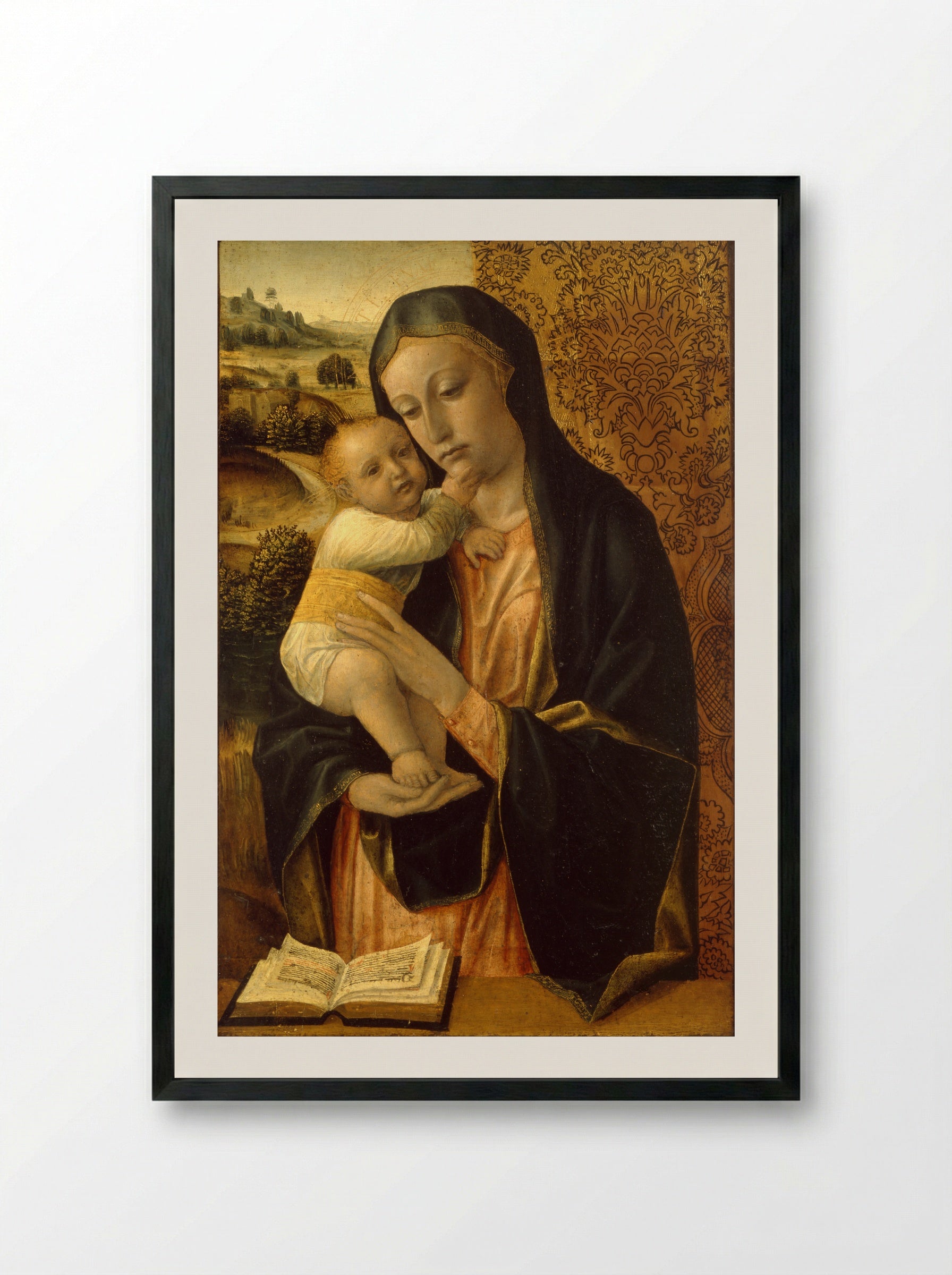 The Virgin and Child - Vincenzo Foppa - Framed Print Black