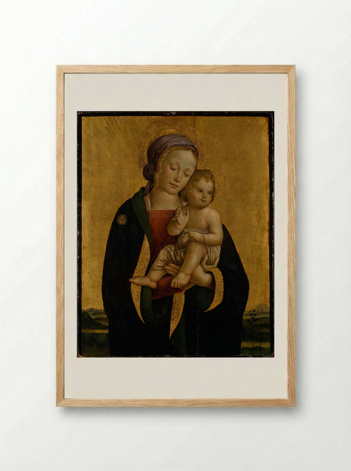The Virgin and Child - Antonio del Massaro da Viterbo - Framed Print Wood