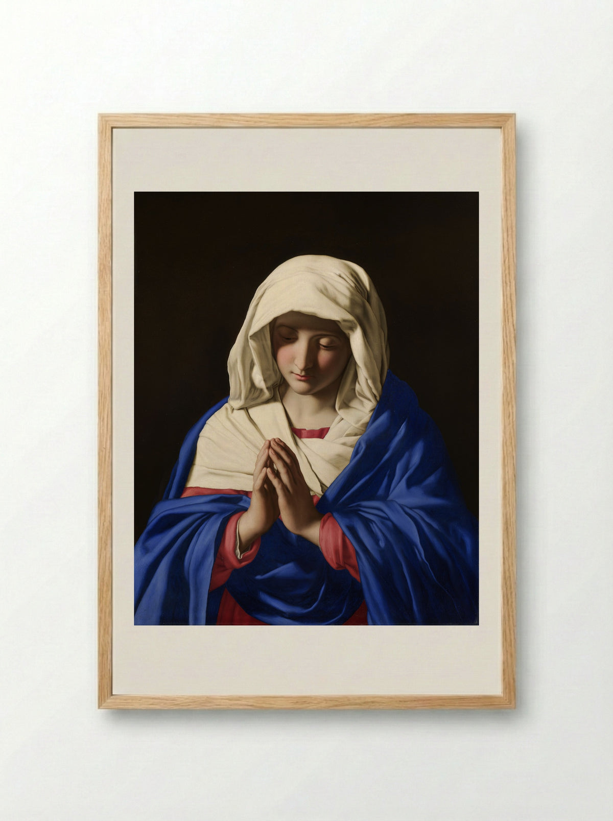The Virgin in Prayer - Sassoferrato - Framed Print Wood