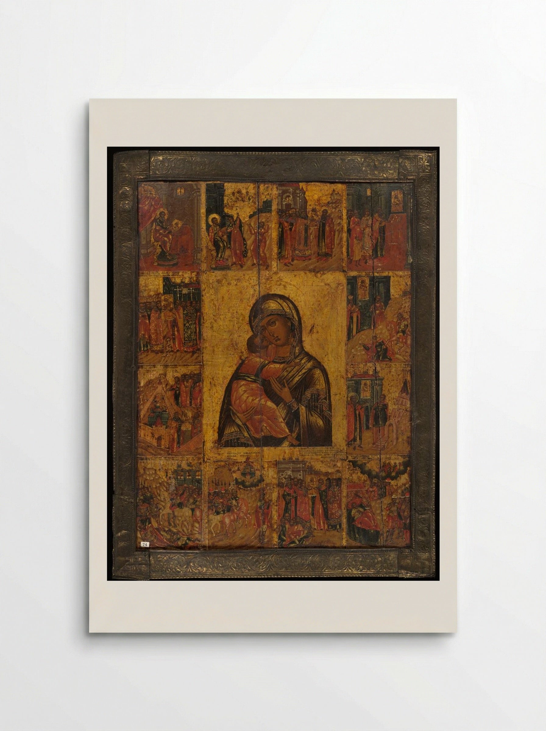 The Virgin of Vladimir with Twelve Scenes - Fine Art Print - Poster