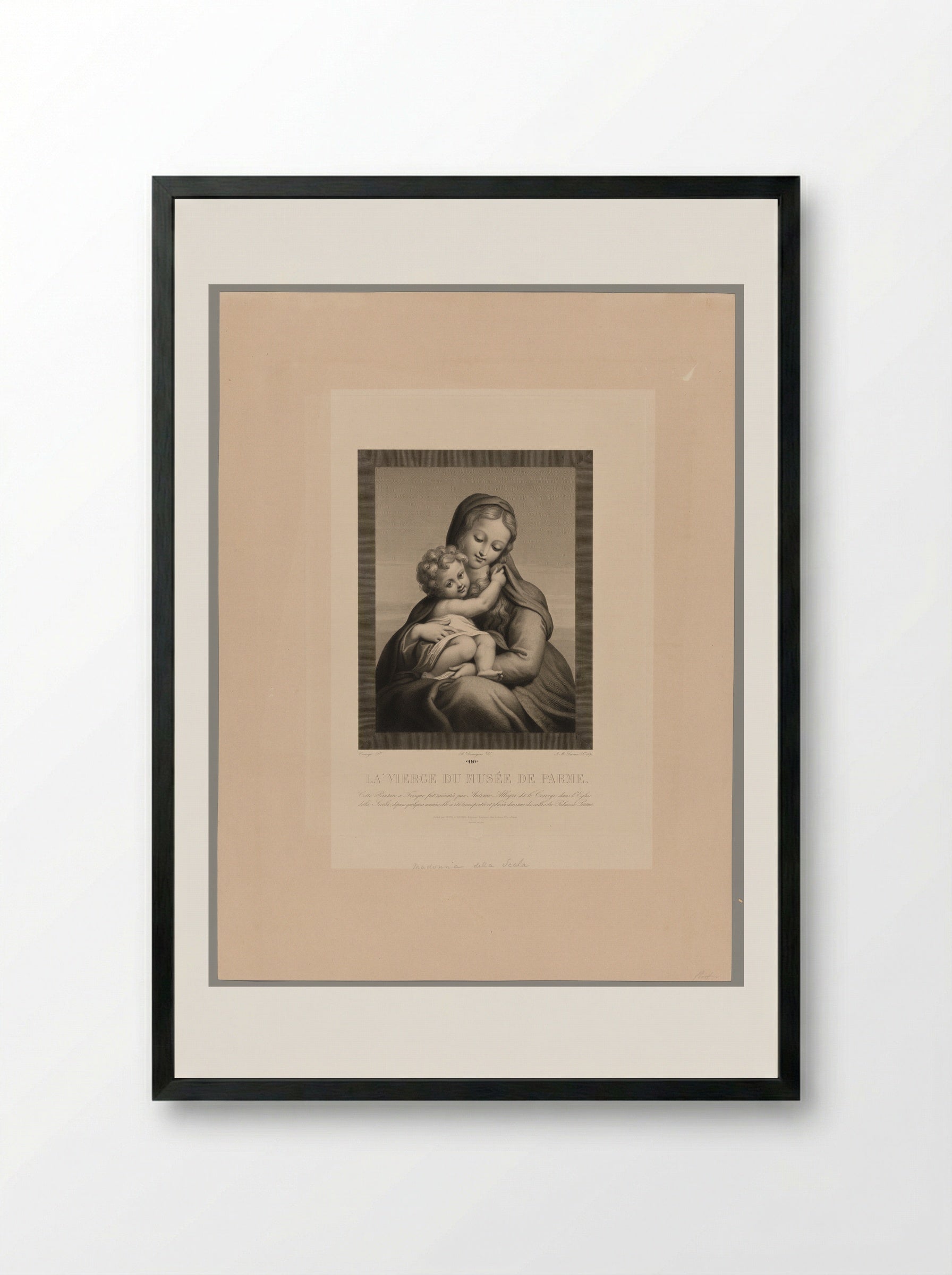 The Virgin of the Musée de Parme - Jean Marie Leroux - Framed Print Black