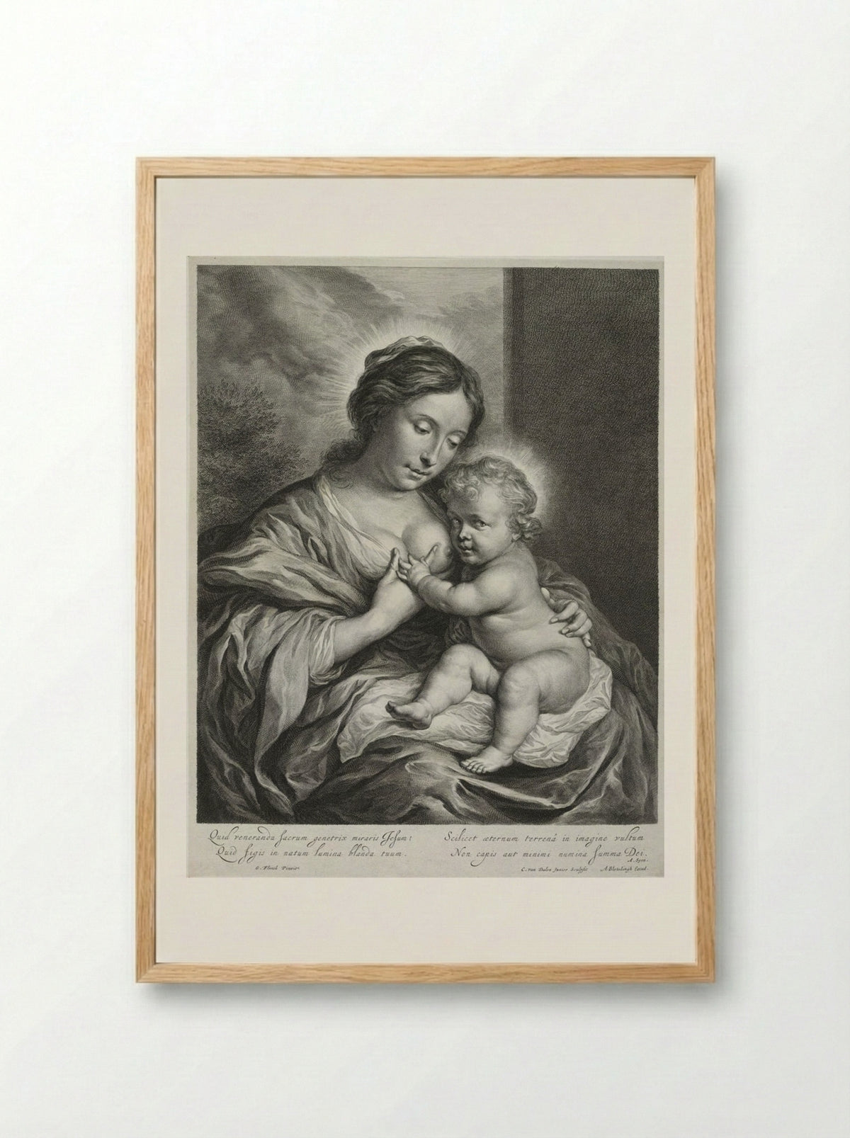 The Virgin with the Child - Cornelis van Dalen the Younger - Framed Print Wood