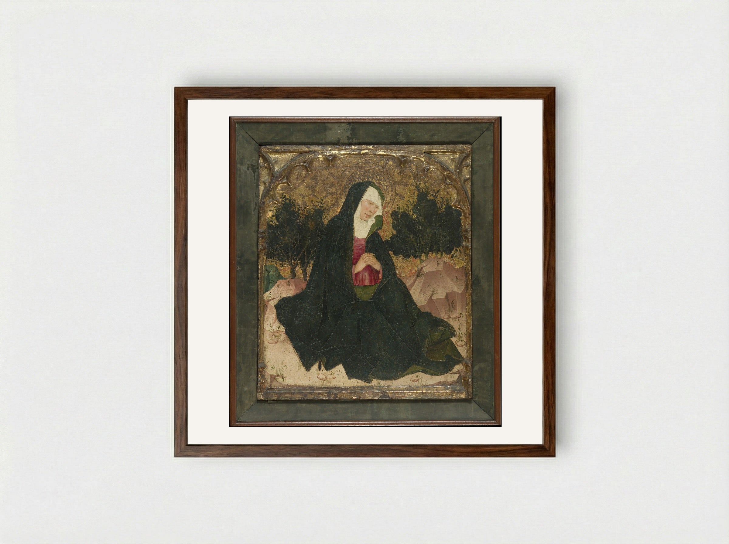 The Virgin - Spanish (Catalan) Painter - Framed Print Dark Wood