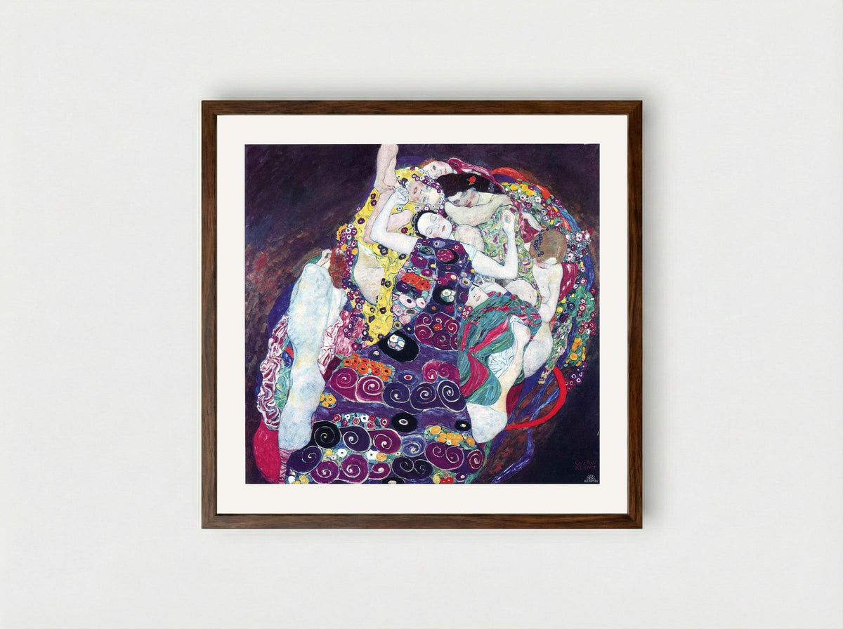 The Virgin - Gustav Klimt - Framed Print Dark Wood