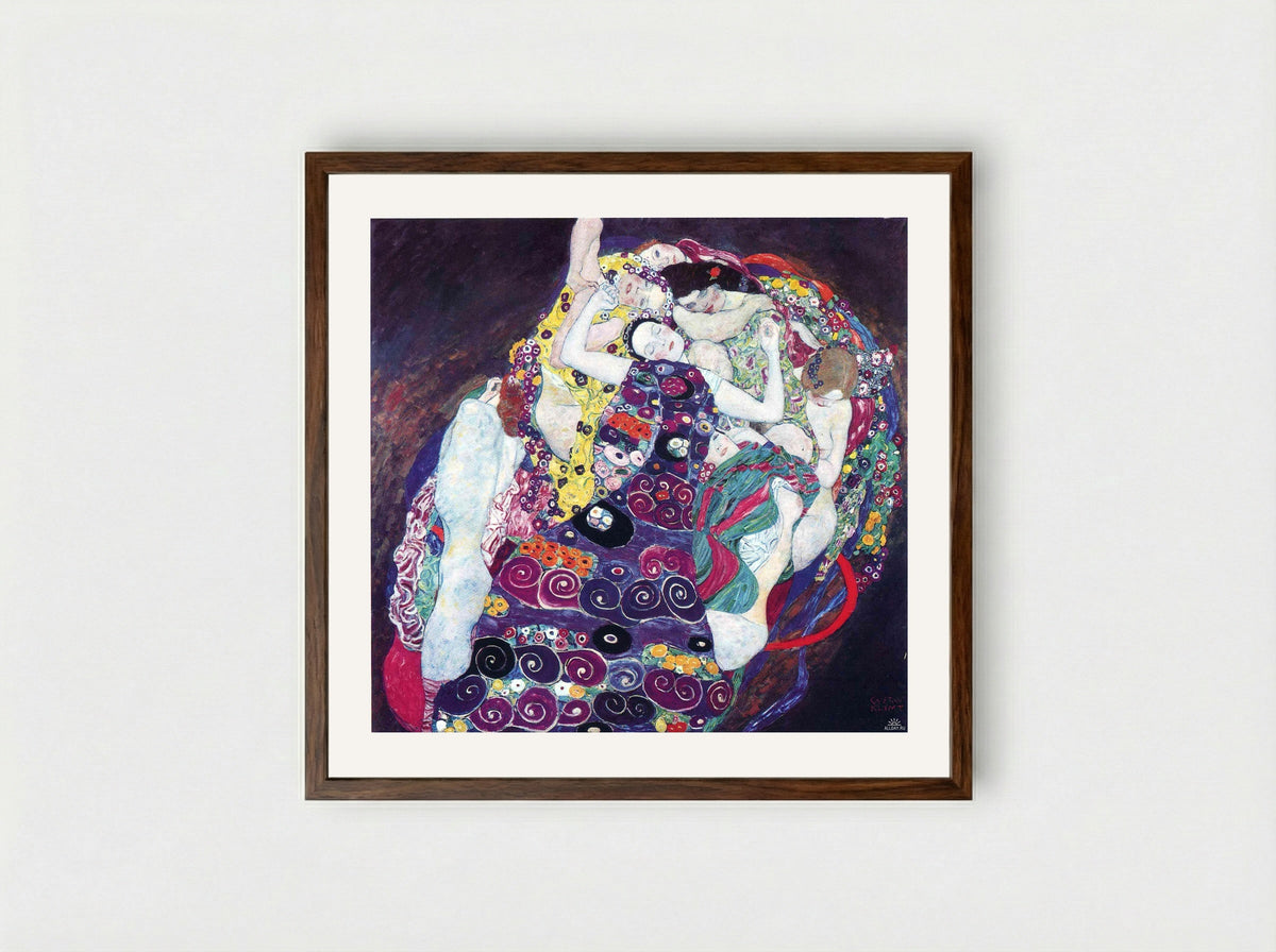 The Virgin - Gustav Klimt - Framed Print Dark Wood