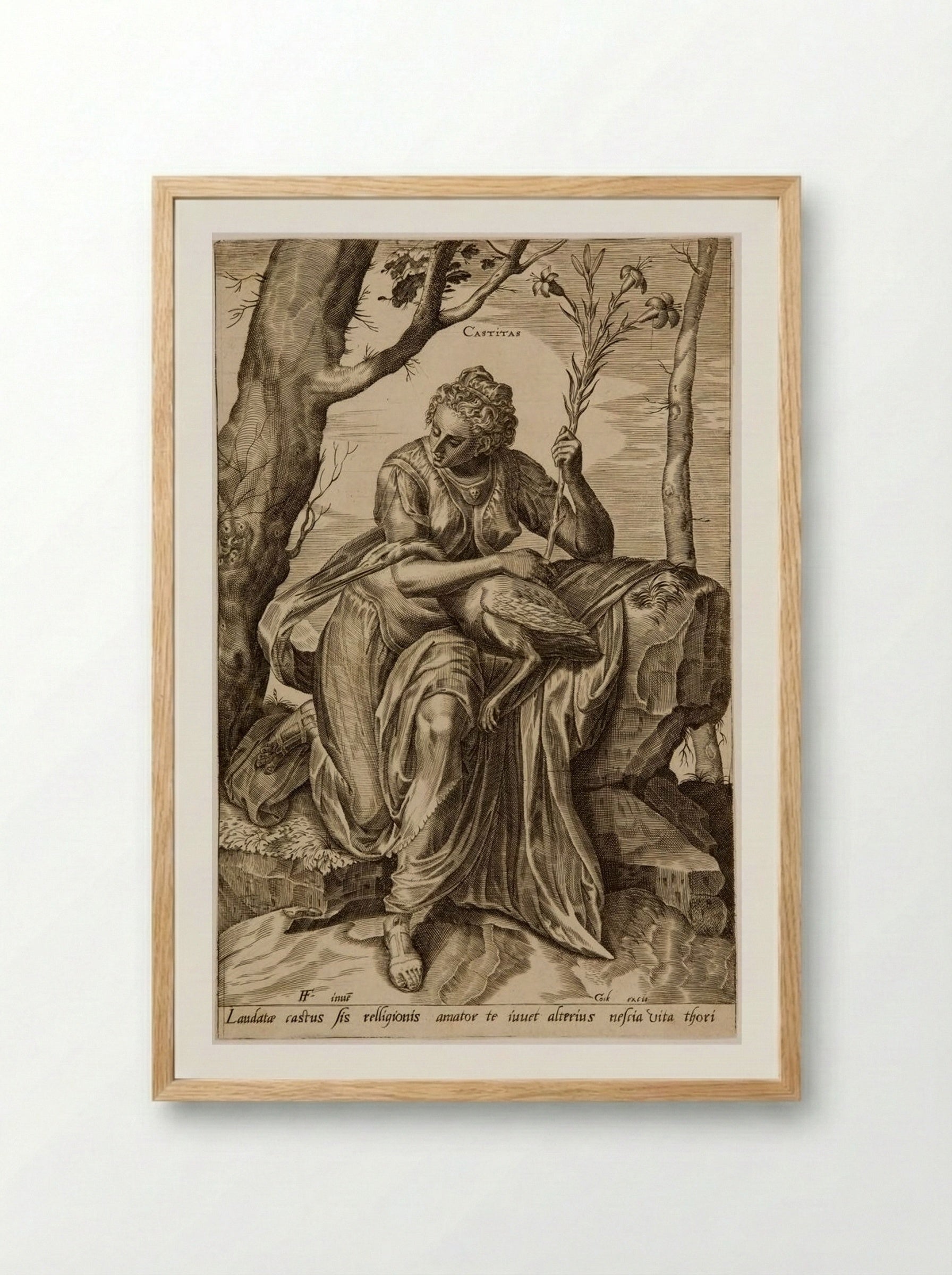 The Virtues: Castitas - Cornelis Cort - Framed Print Wood