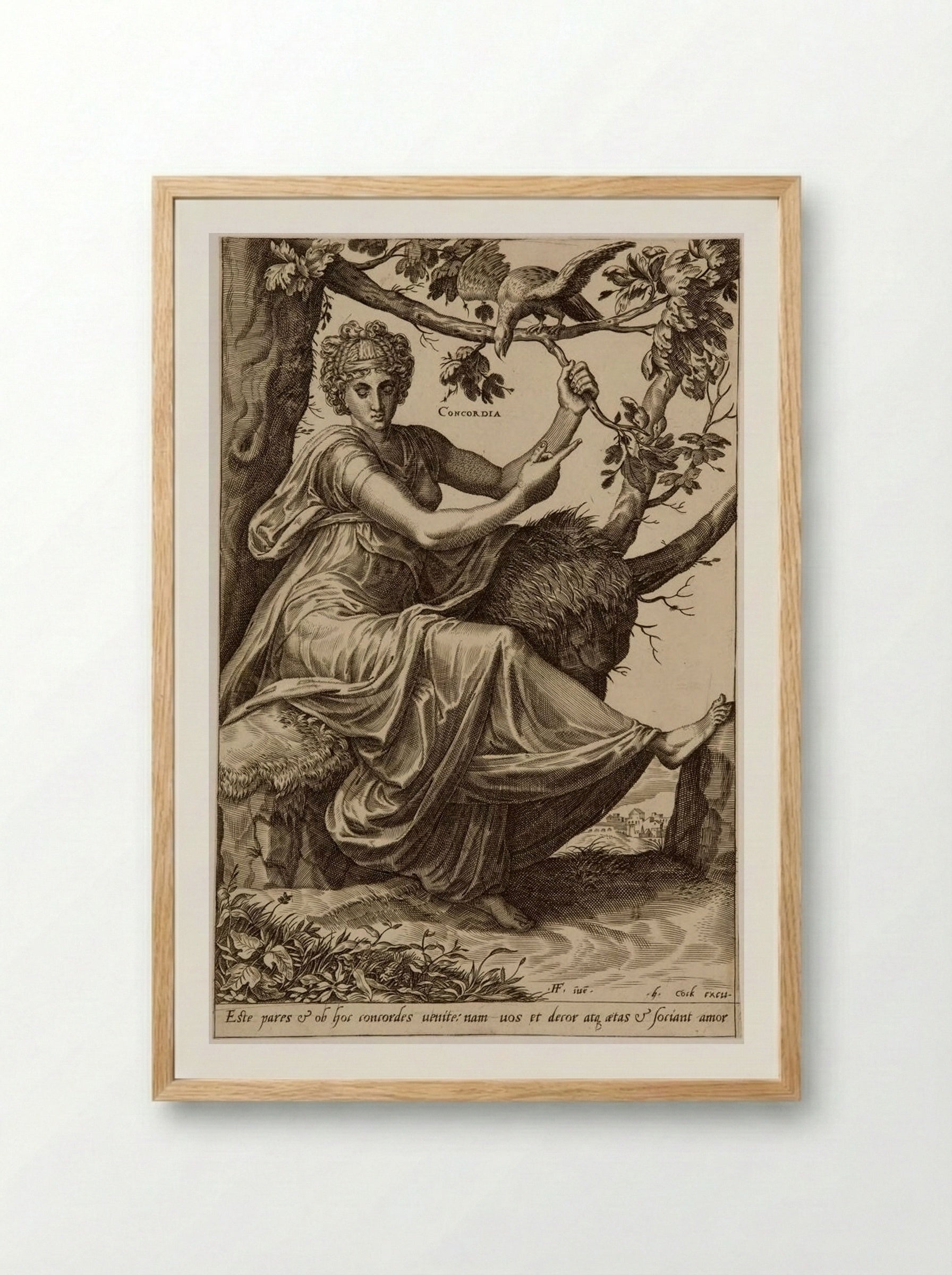 The Virtues: Concordia - Cornelis Cort - Framed Print Wood