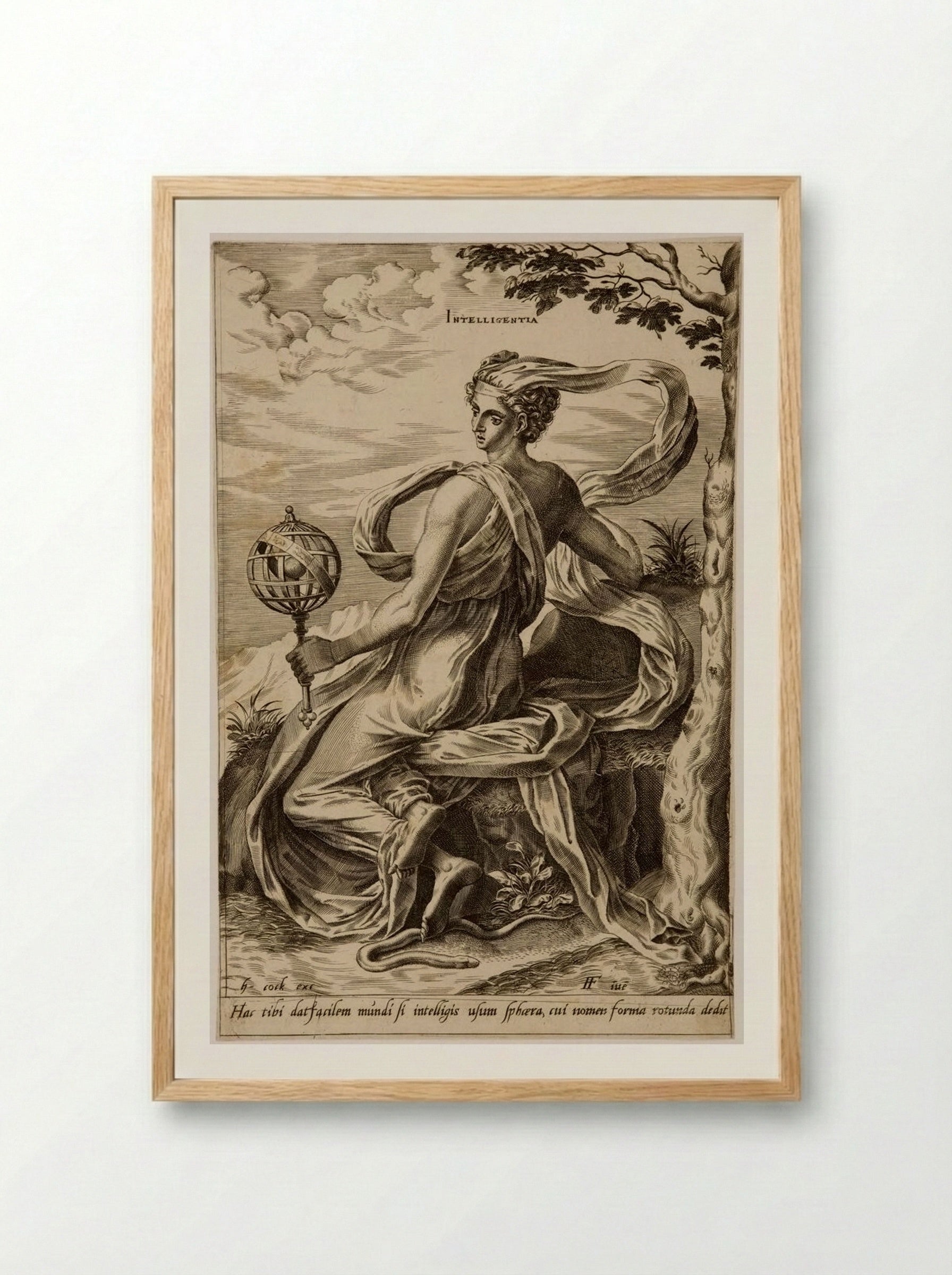 The Virtues: Intelligentia - Cornelis Cort - Framed Print Wood