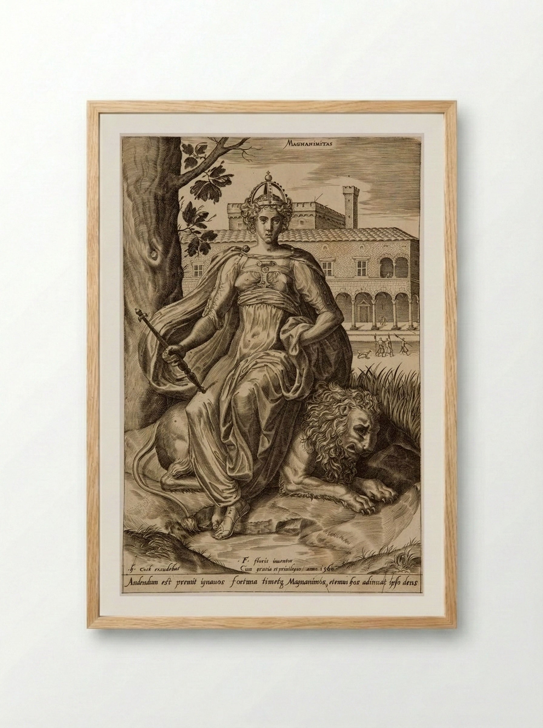 The Virtues: Magnanimitas - Cornelis Cort - Framed Print Wood