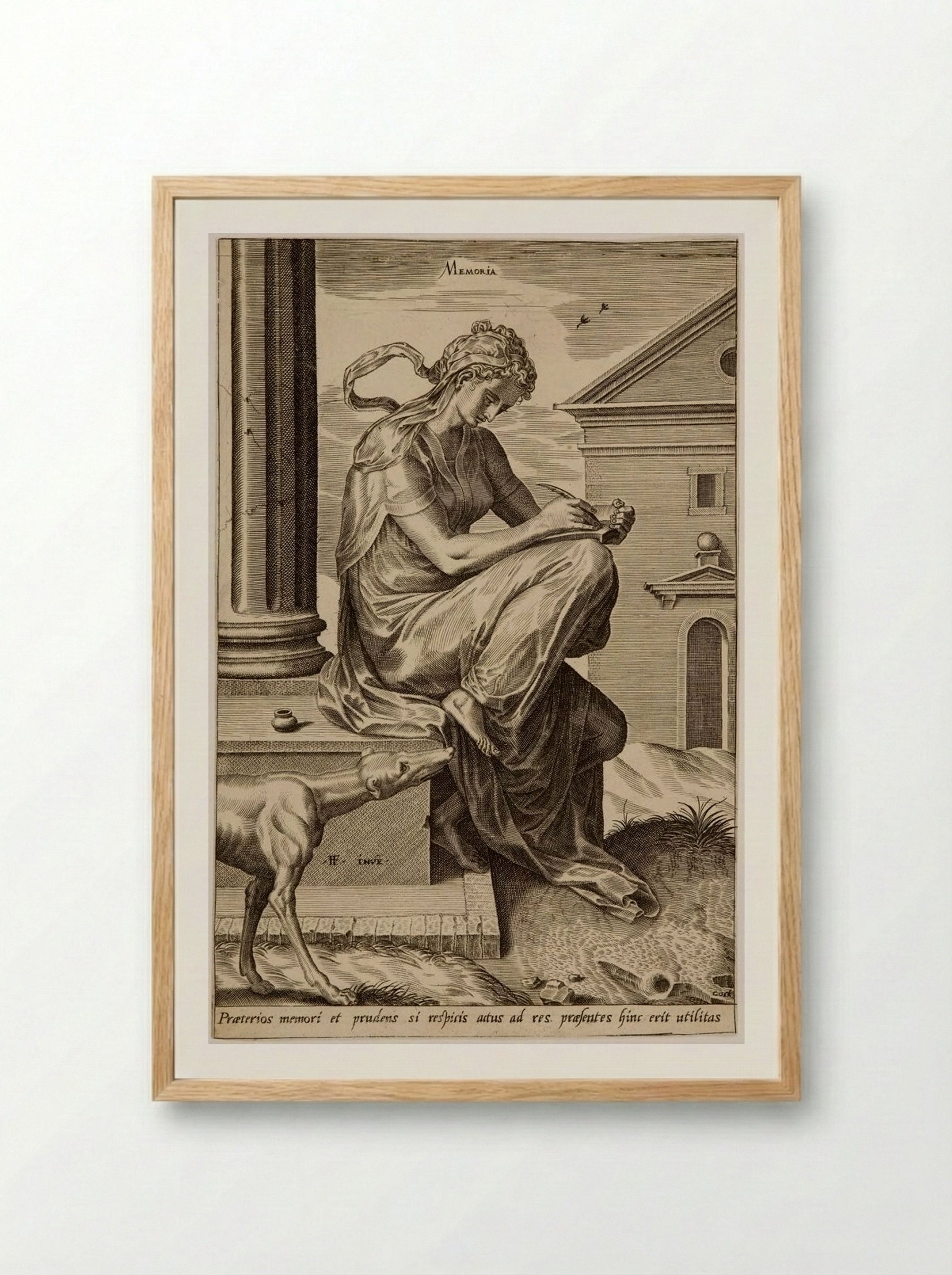 The Virtues: Memoria - Cornelis Cort - Framed Print Wood