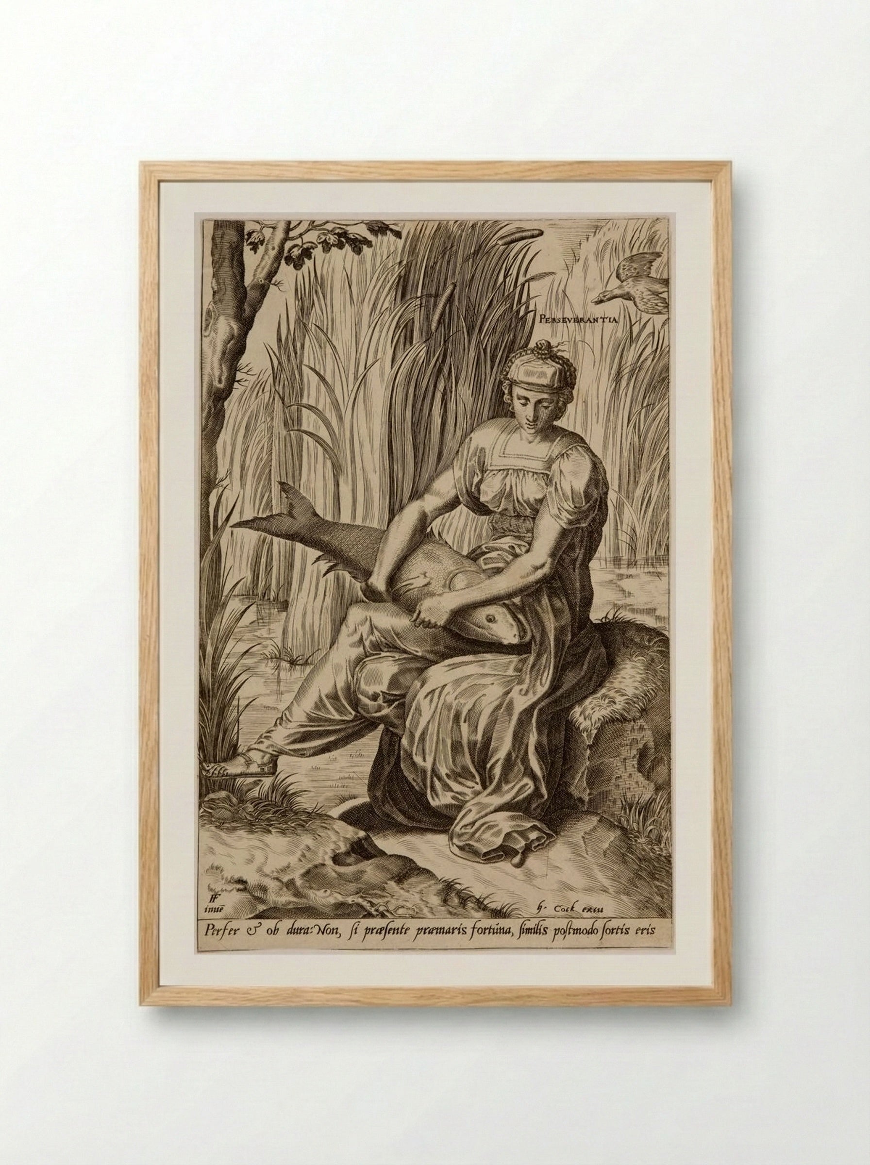 The Virtues: Perseverantia - Cornelis Cort - Framed Print Wood