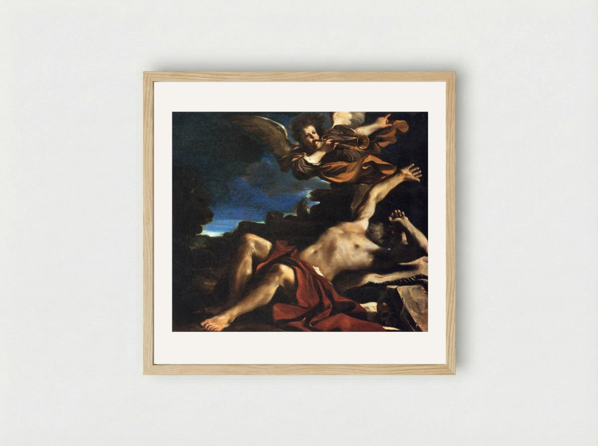 The Vision of St Jerome - Guercino - Framed Print Wood
