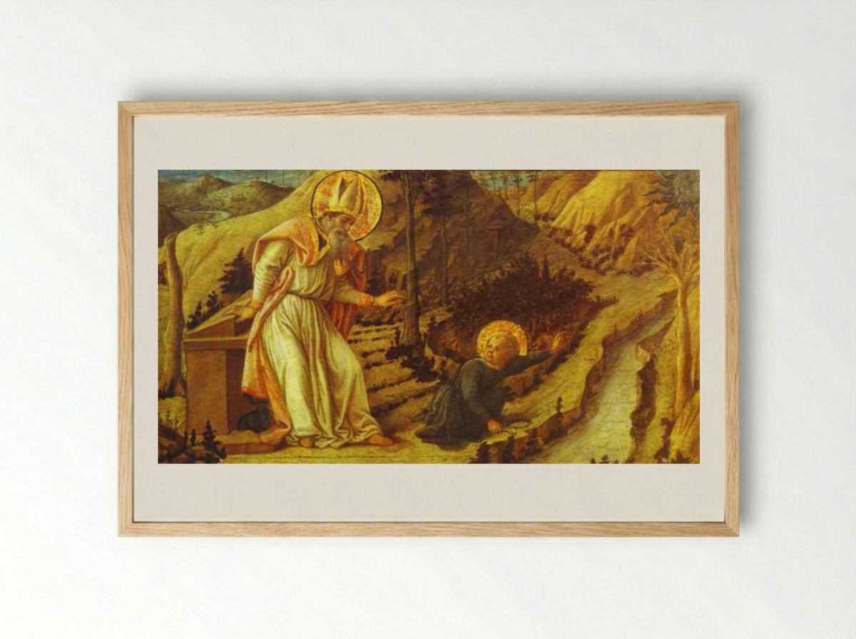 The Vision of St. Augustine - Filippo Lippi - Framed Print Wood
