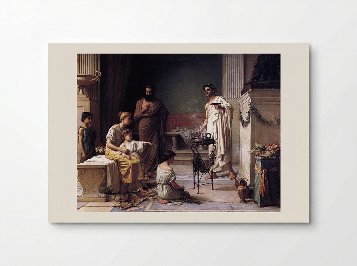 The Visit of a Sick Child to the Temple of Aesculapius - John William Waterhouse - Poster