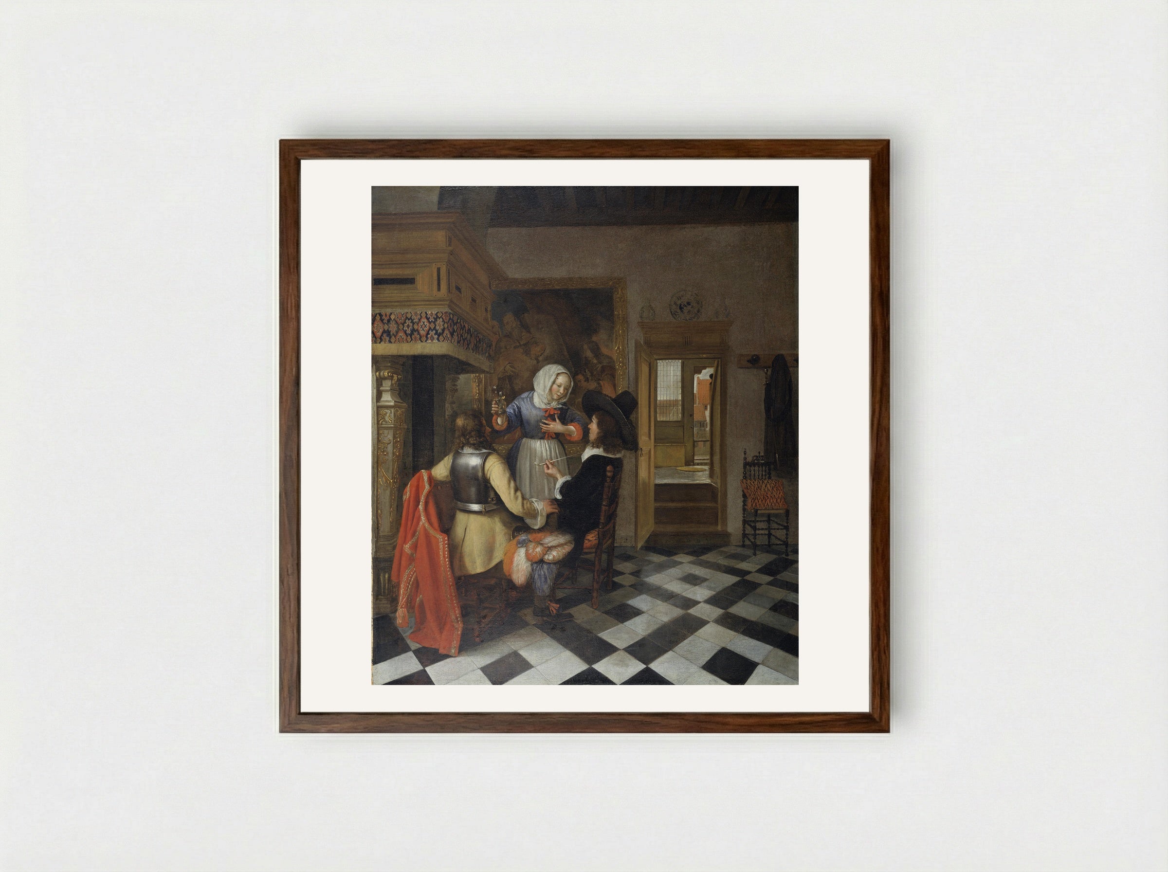 The Visit - Hendrik van der Burgh - Framed Print Dark Wood