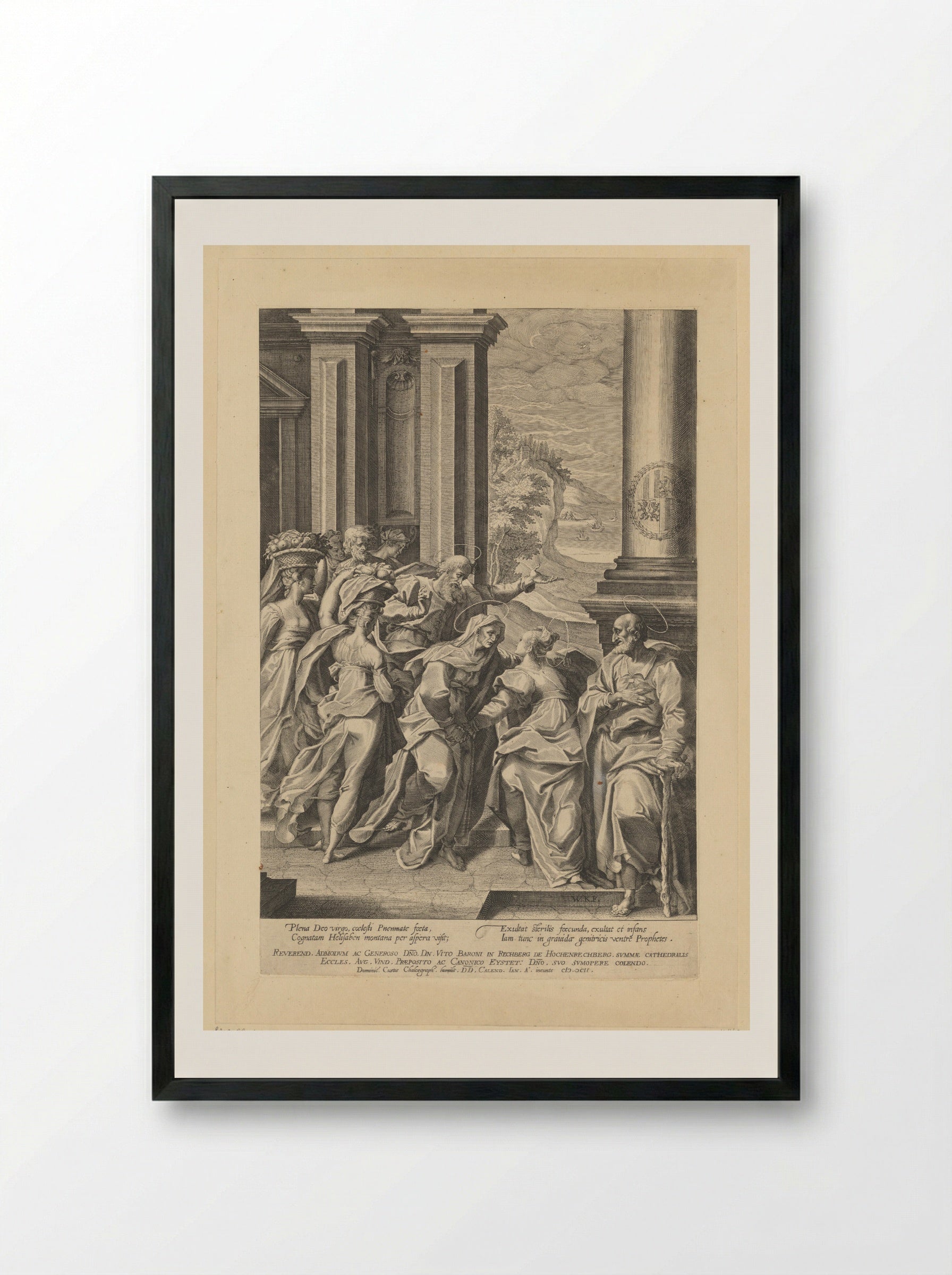 The Visitation - Dominicus Custos - Framed Print Black