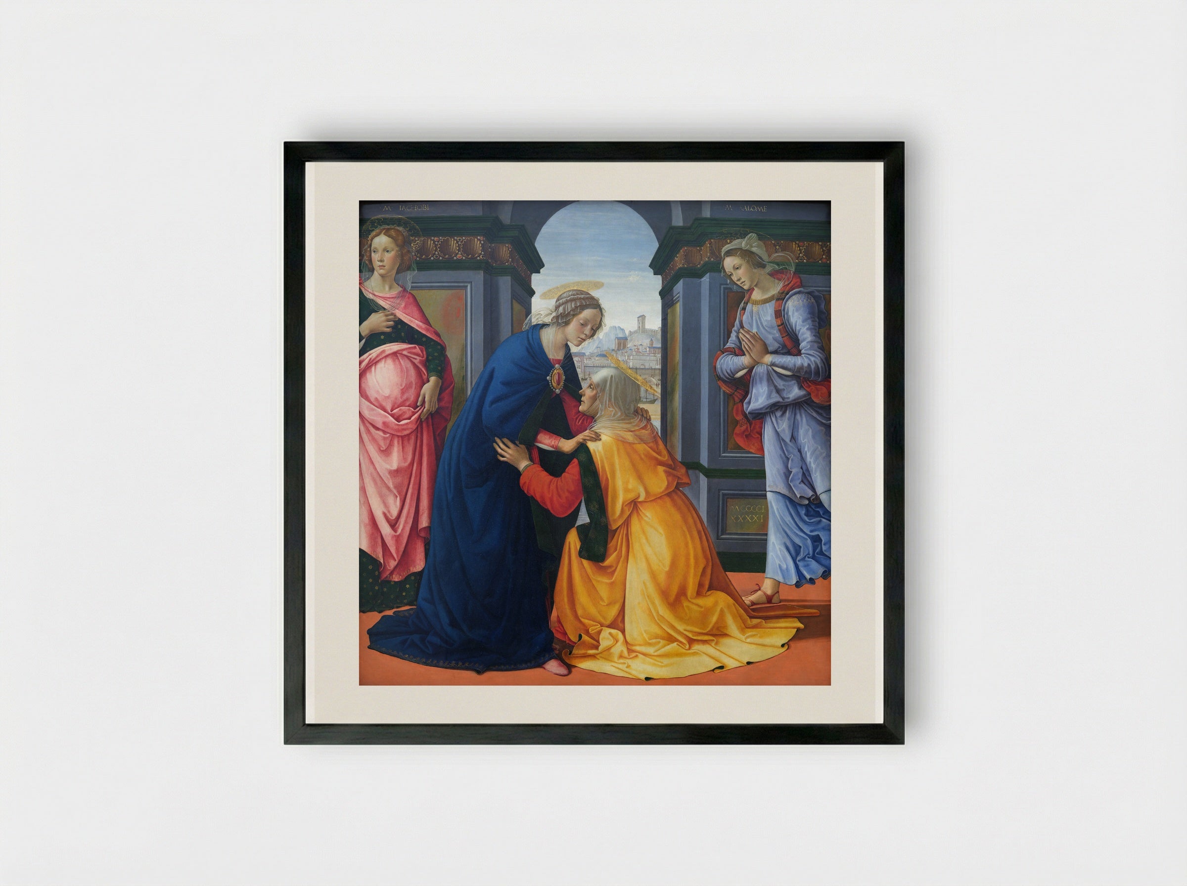 The Visitation - Domenico Ghirlandaio - Framed Print Black