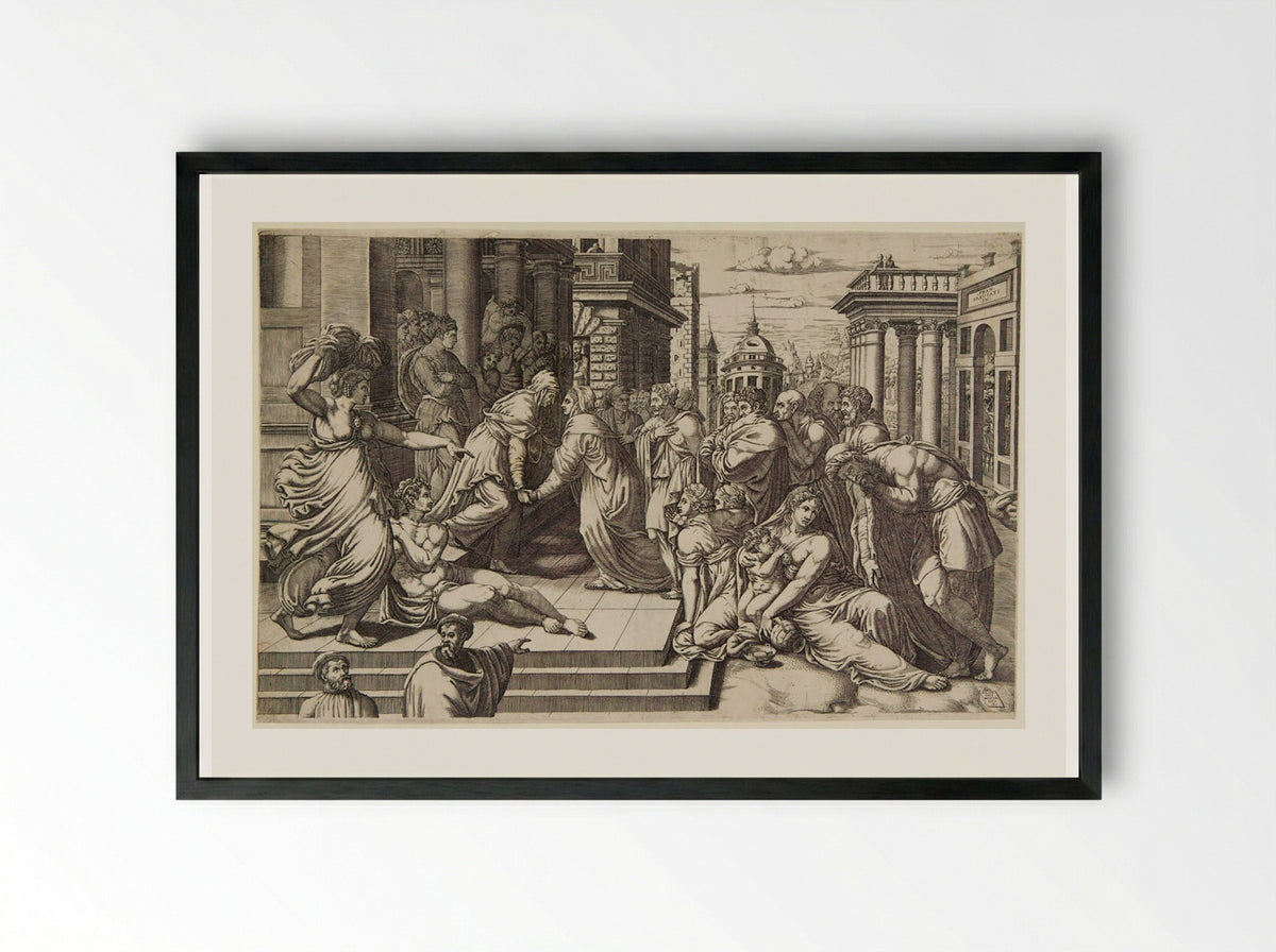 The Visitation - Giorgio Ghisi - Framed Print Black