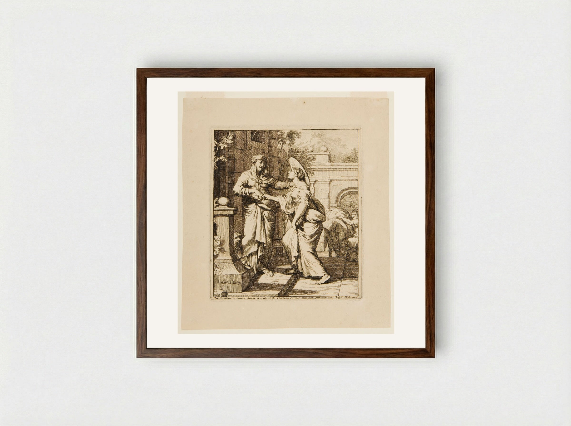 The Visitation - Gérard de Lairesse - Framed Print Dark Wood