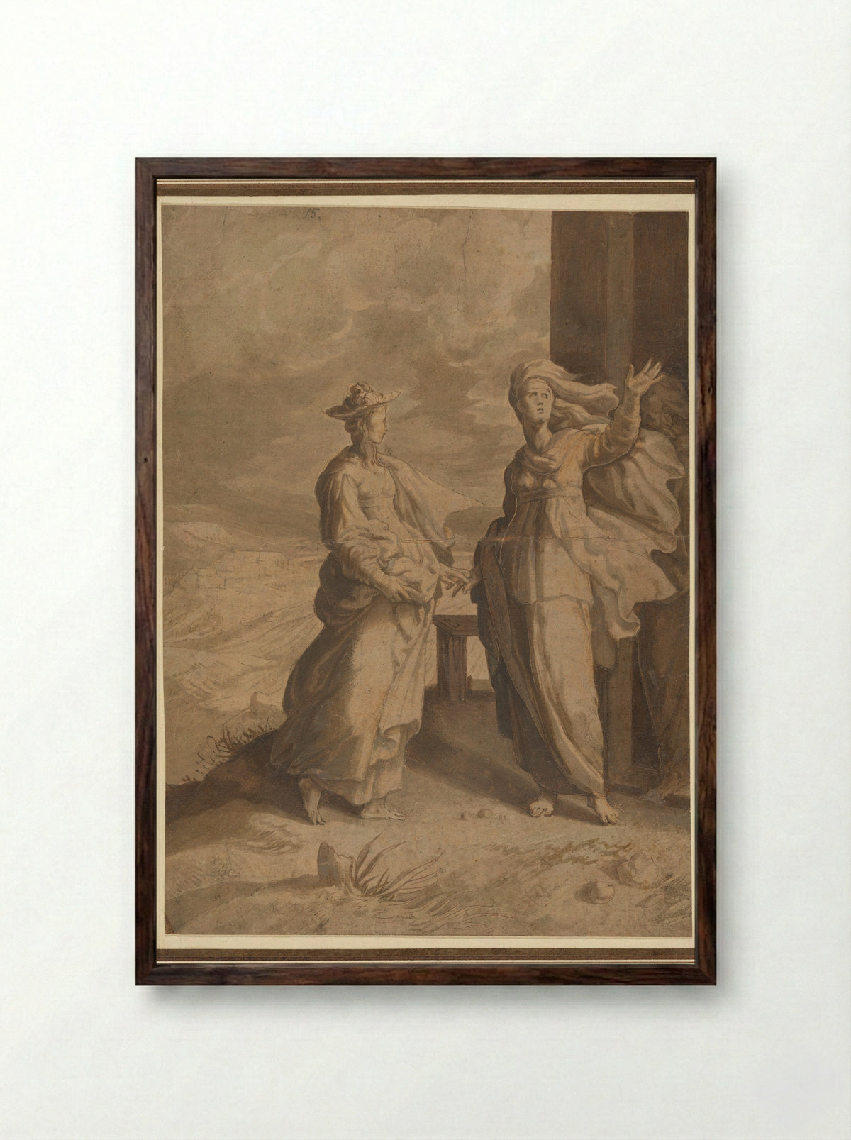 The Visitation - Adriaan de Weerdt - Framed Print Dark Wood