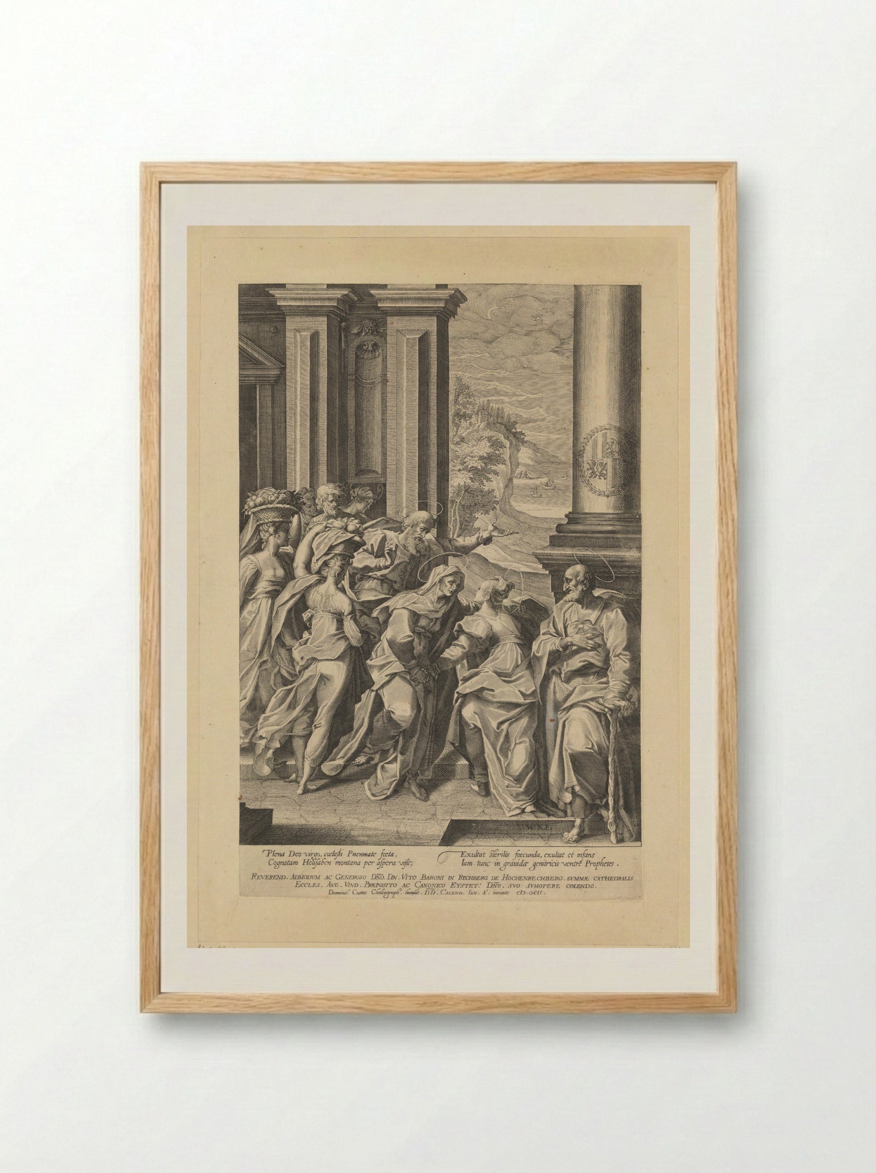 The Visitation - Dominicus Custos - Framed Print Wood