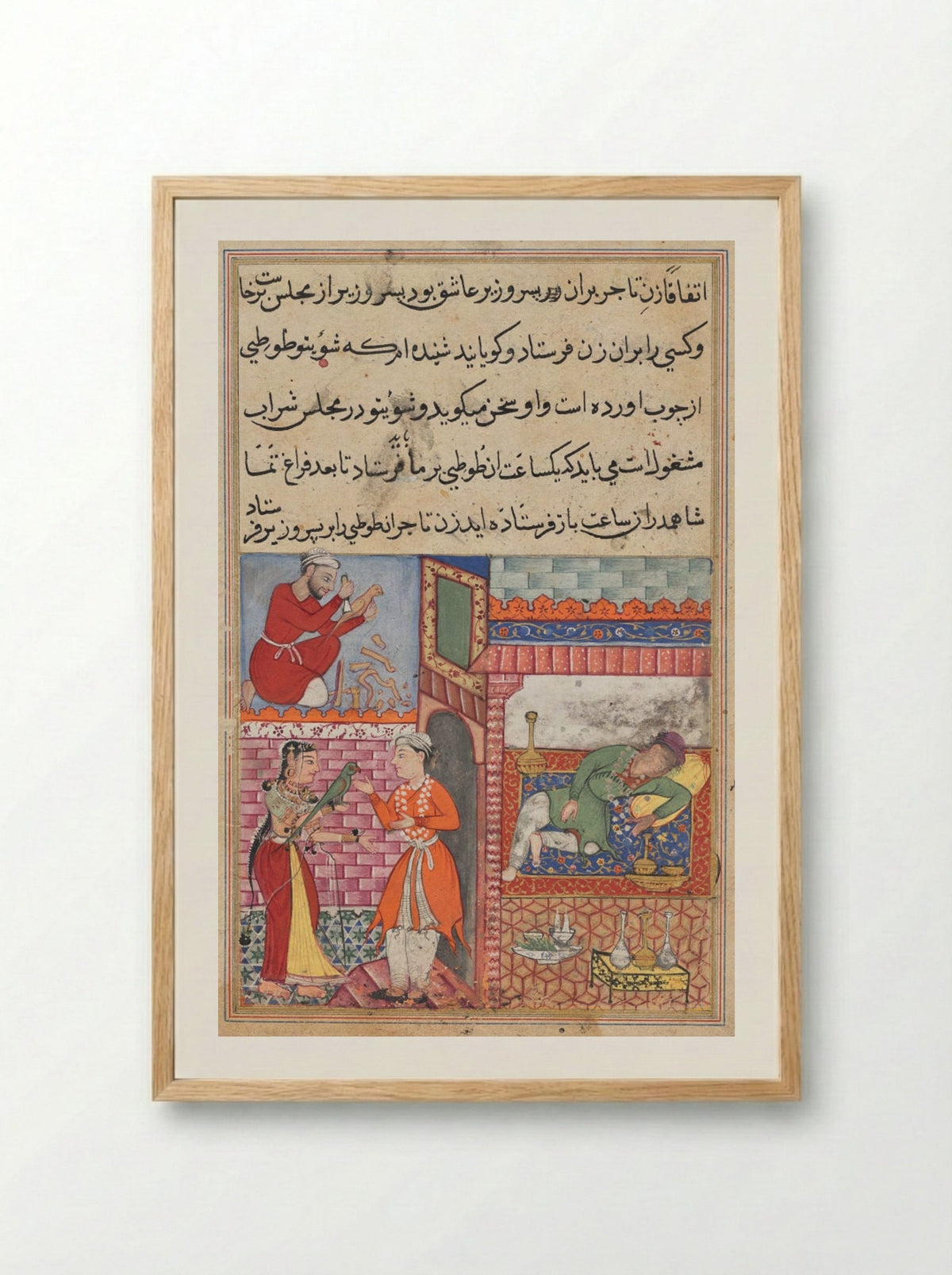 The Vizier’s Son Receives the Magic Wooden Parrot - Lalu - Framed Print Wood