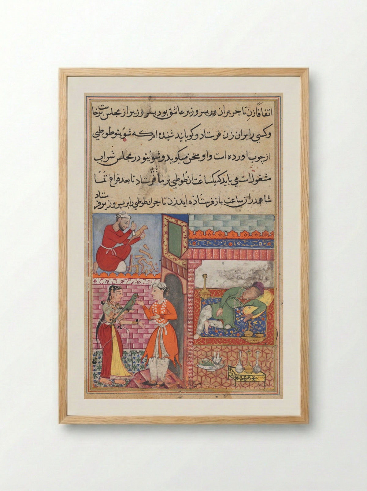 The Vizier’s Son Receives the Magic Wooden Parrot - Lalu - Framed Print Wood
