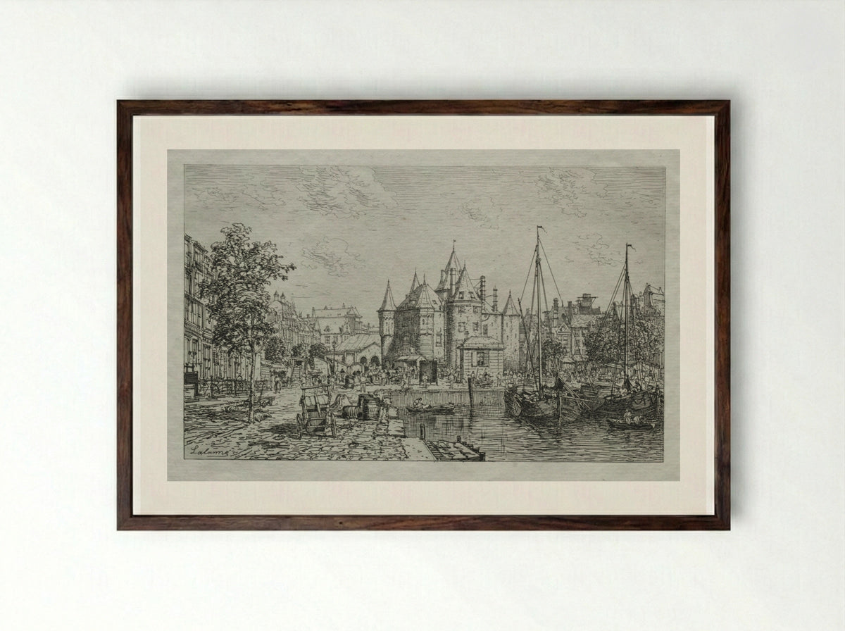 The Wagg-Poids of the City of Amsterdam - Maxime Lalanne - Framed Print Dark Wood
