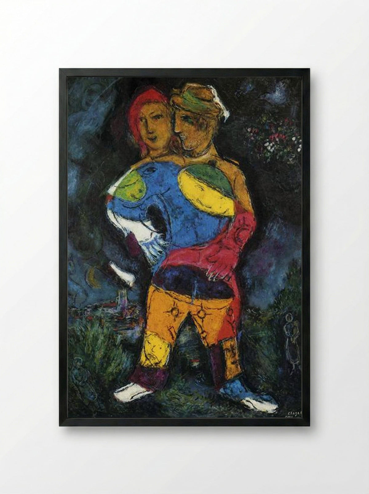 The Walk - Marc Chagall - Framed Print Black