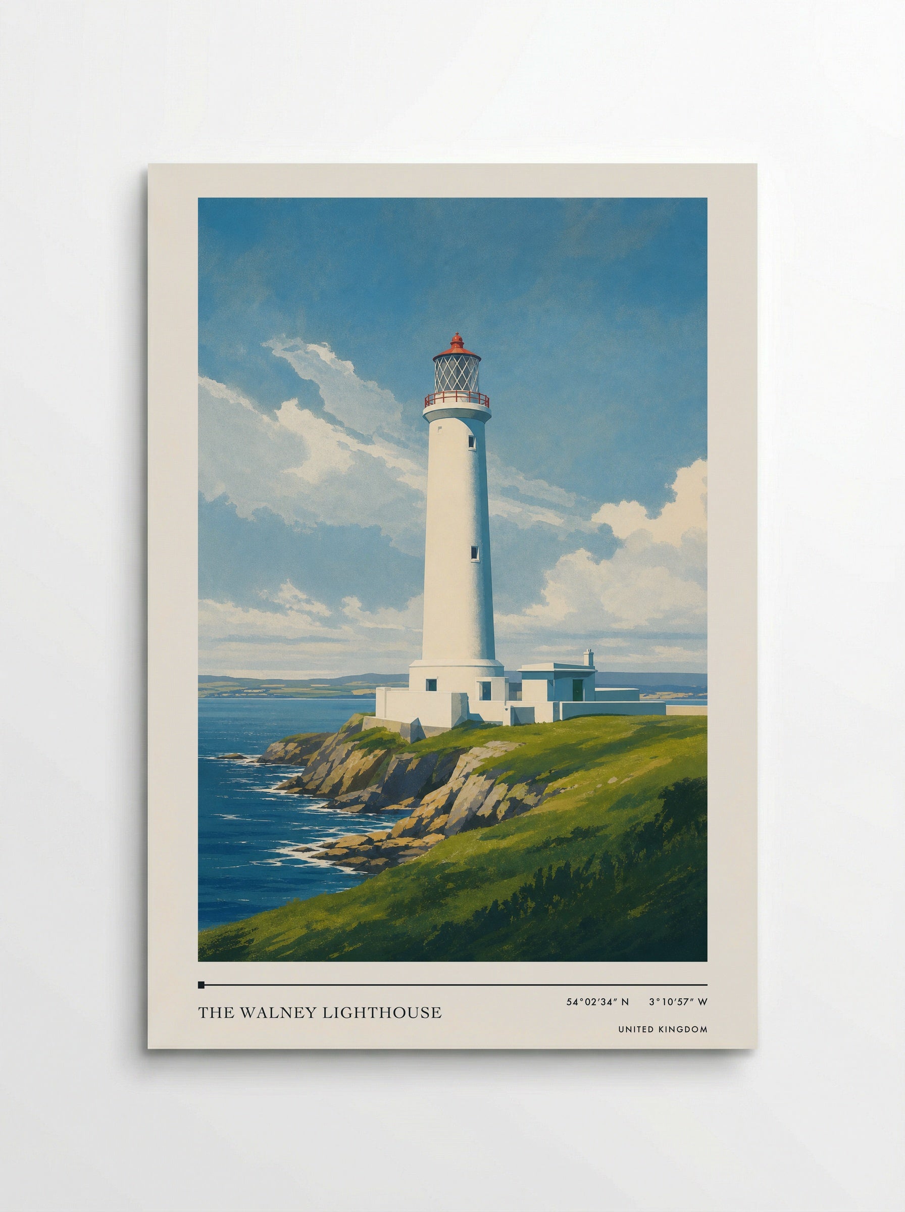 The Walney Lighthouse United Kingdom Travel Poster - Poster