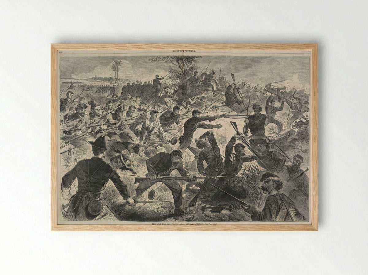 The War for the Union, 1862 - A Bayonet Charge - Winslow Homer - Framed Print Wood