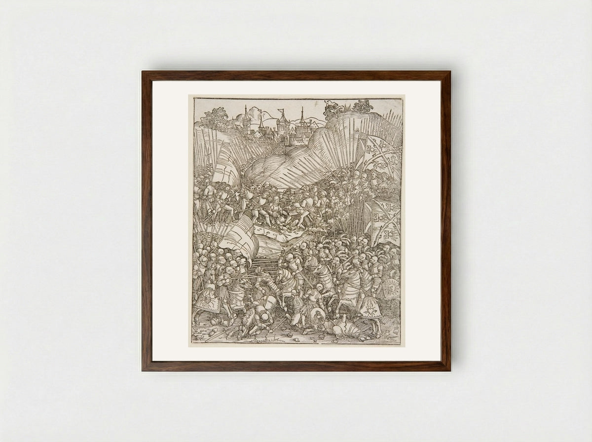 The War with Liège - Wolf Traut - Framed Print Dark Wood