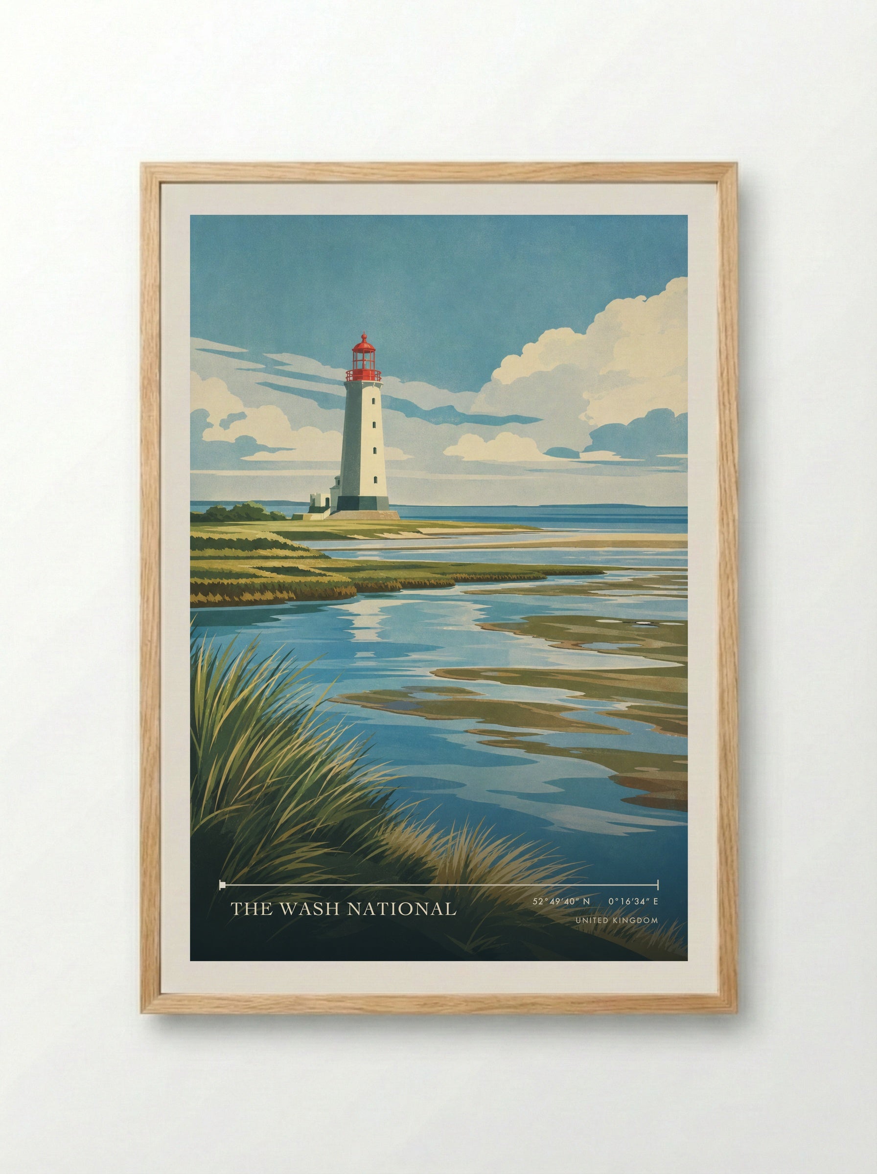 The Wash National United Kingdom Travel Poster - Framed Print Wood