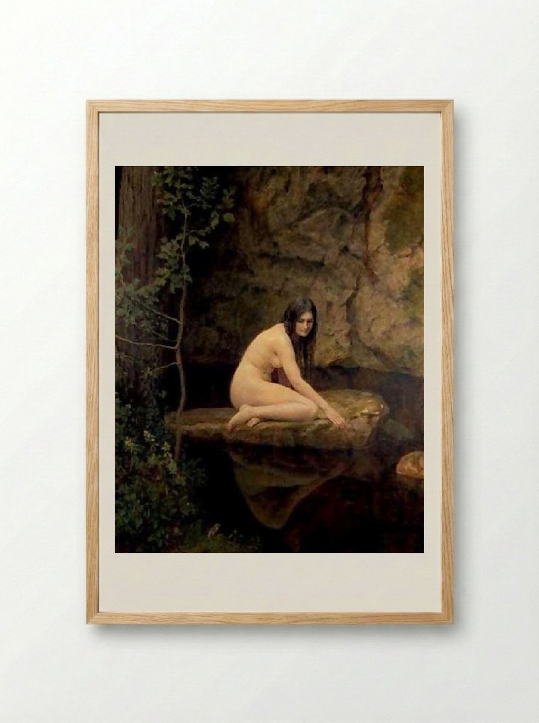 The Water Nymph - John Collier - Framed Print Wood