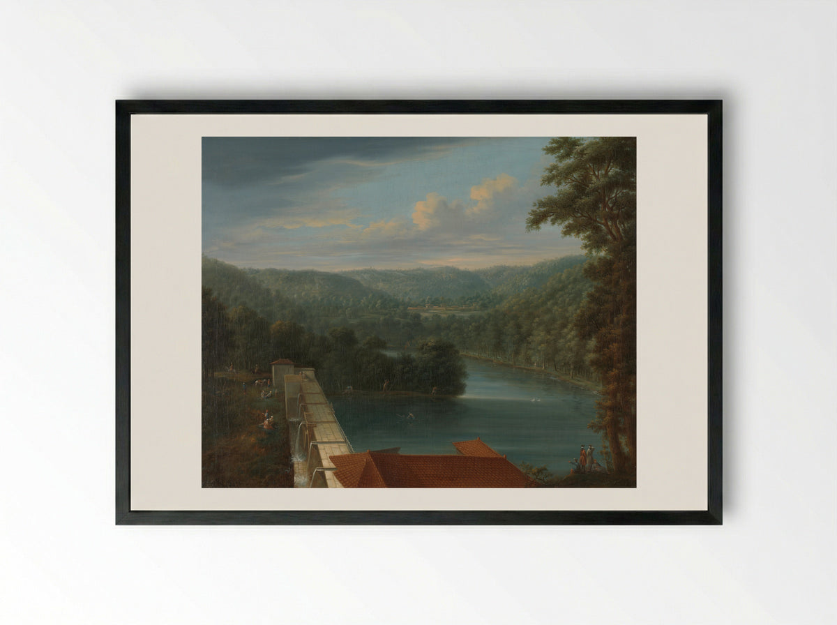 The Water Reservoirs, the so-called Bends, in the Belgrade Forest - Johann Christian Vollerdt - Framed Print Black