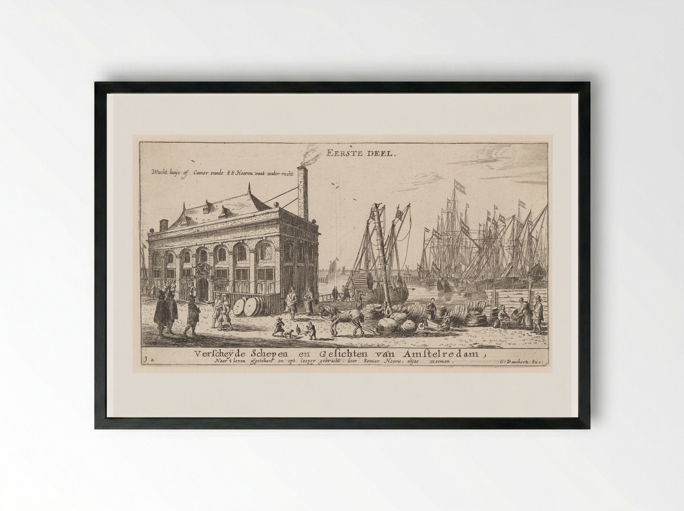 The Water-Right Office, Amsterdam - Reinier Nooms - Framed Print Black