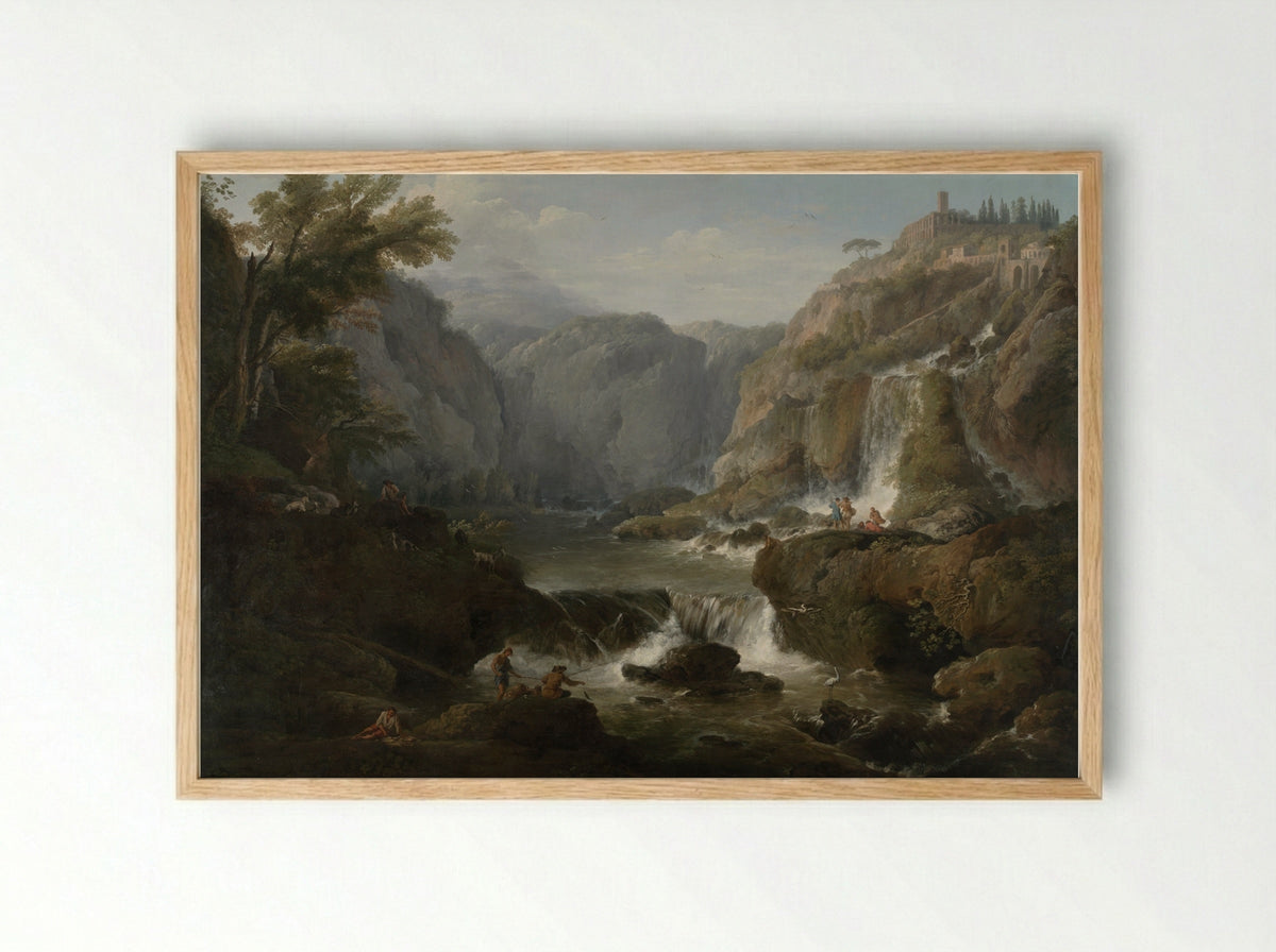 The Waterfalls at Tivoli - Claude-Joseph Vernet - Framed Print Wood