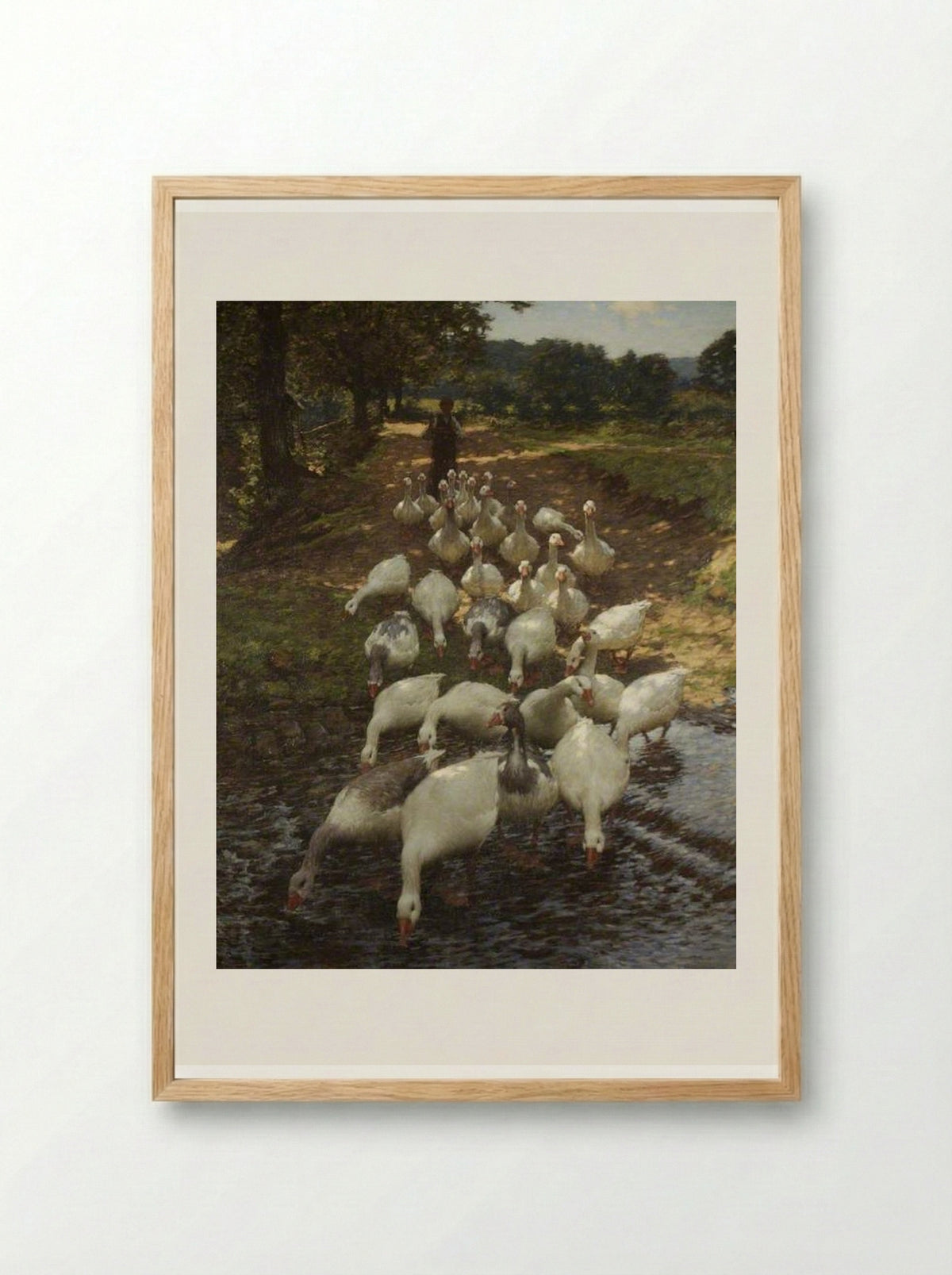 The Watersplash - Henry Herbert La Thangue - Framed Print Wood