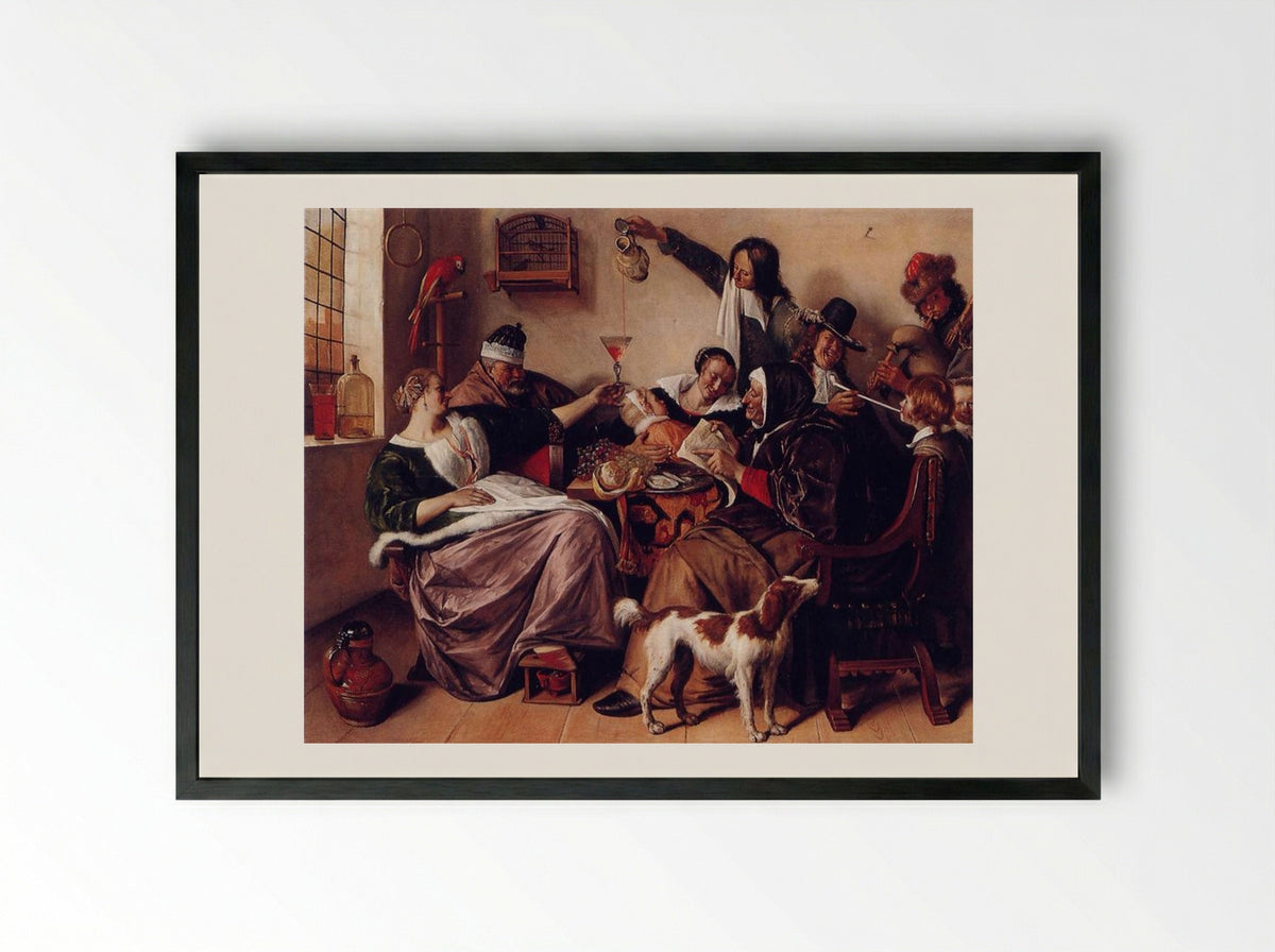The Way You Hear It - Jan Steen - Framed Print Black